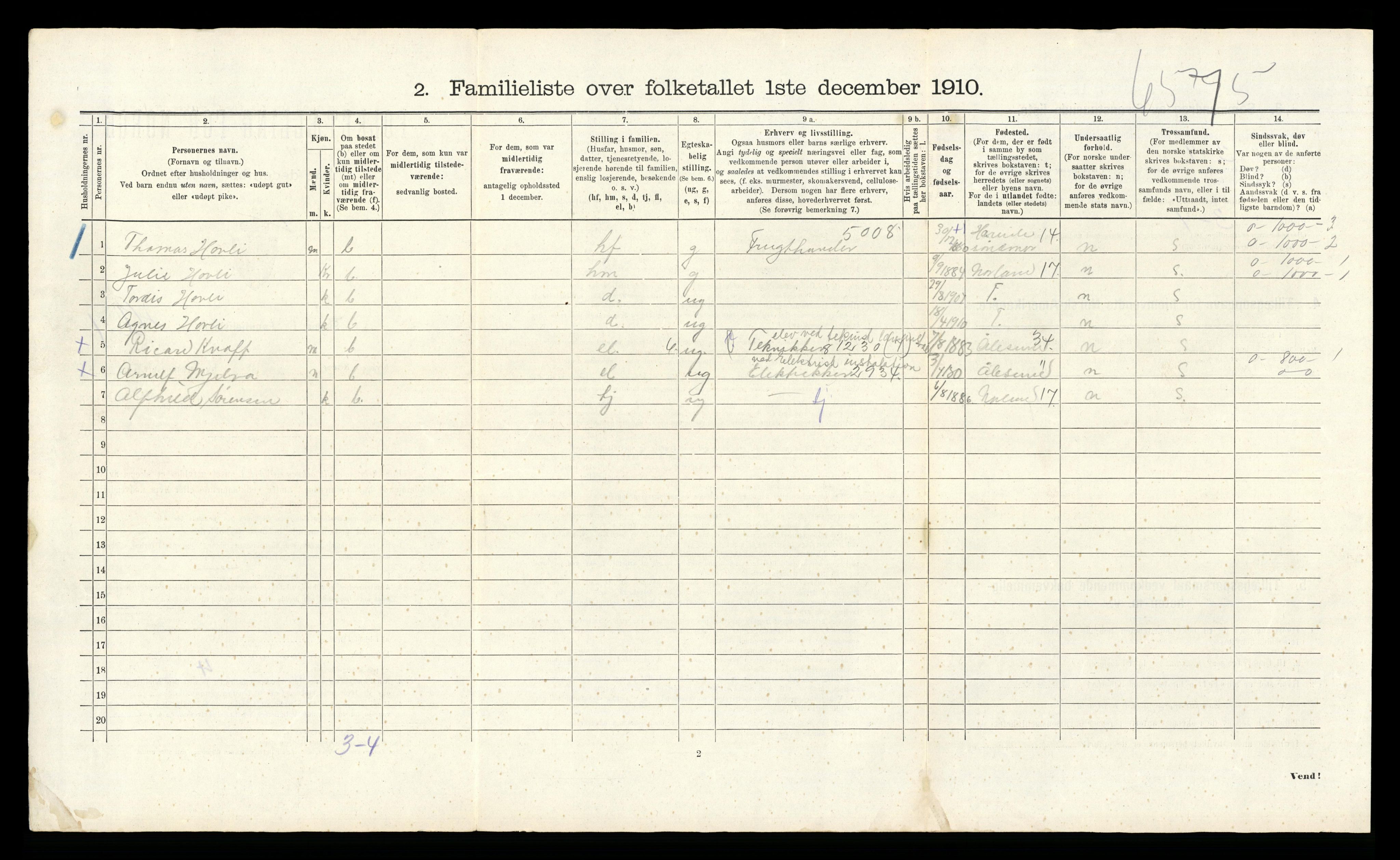 RA, 1910 census for Trondheim, 1910, p. 19568