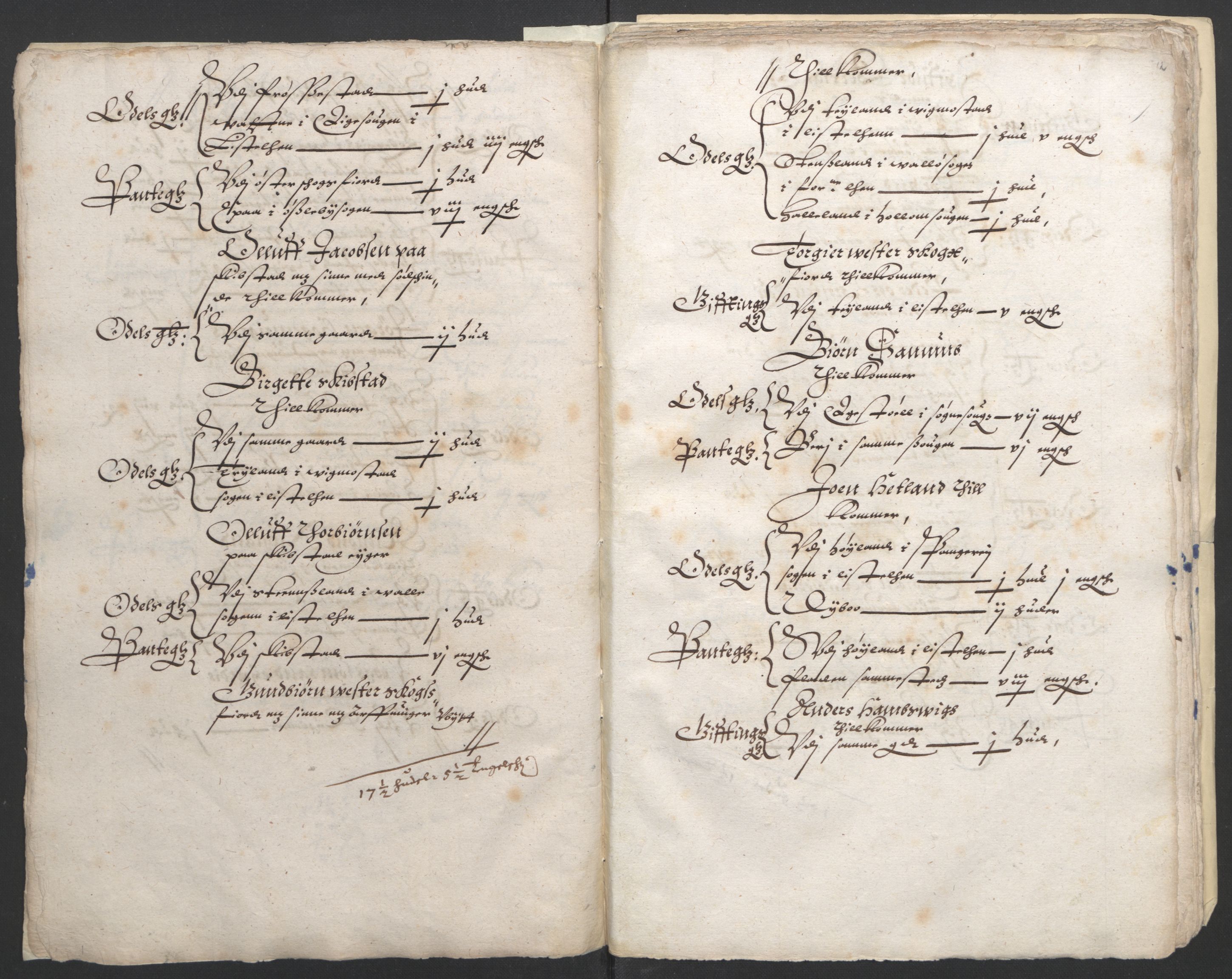 Stattholderembetet 1572-1771, AV/RA-EA-2870/Ek/L0010/0001: Jordebøker til utlikning av rosstjeneste 1624-1626: / Odelsjordebøker for Agdesiden len, 1624, p. 108