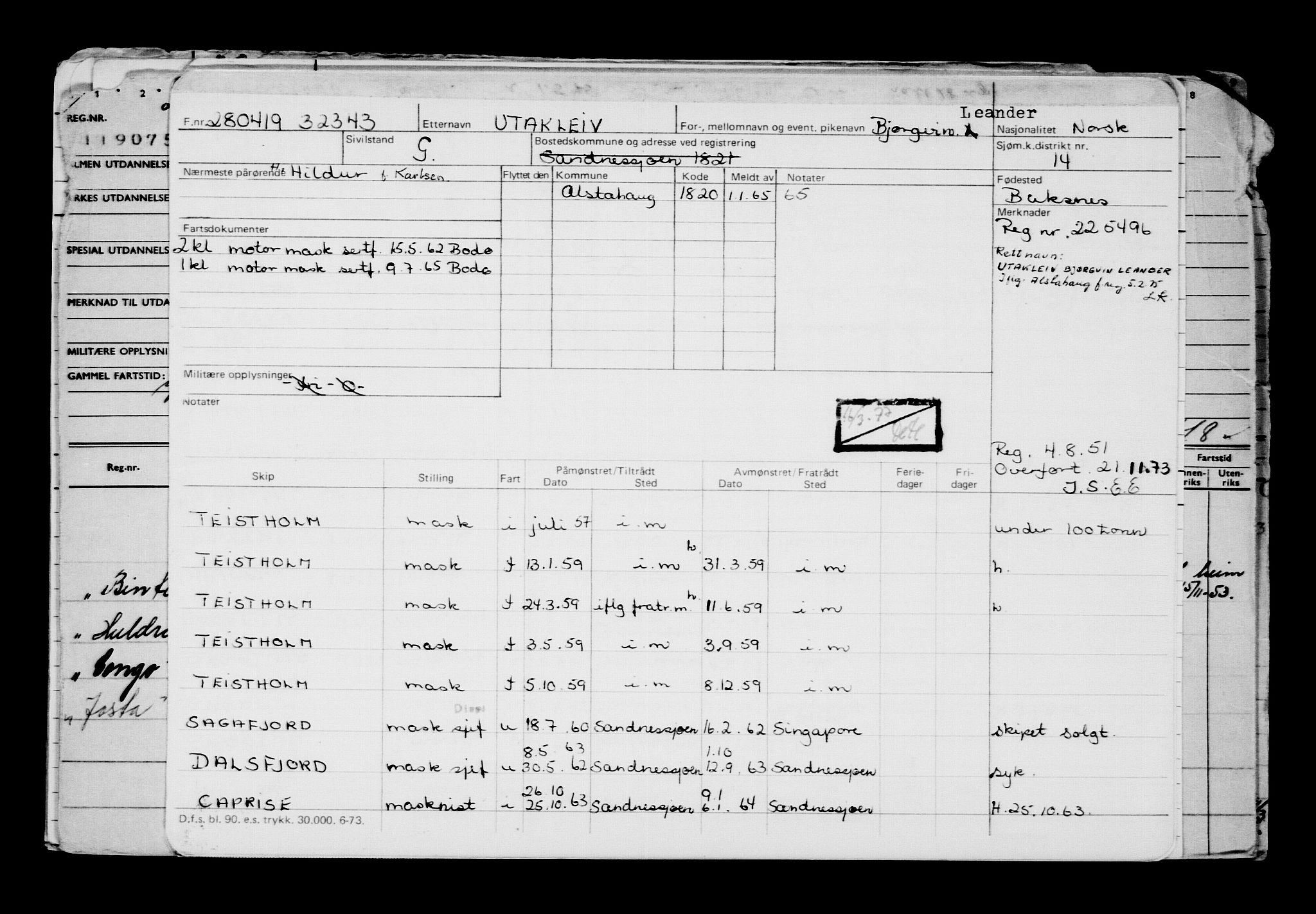 Direktoratet for sjømenn, AV/RA-S-3545/G/Gb/L0168: Hovedkort, 1919, p. 287