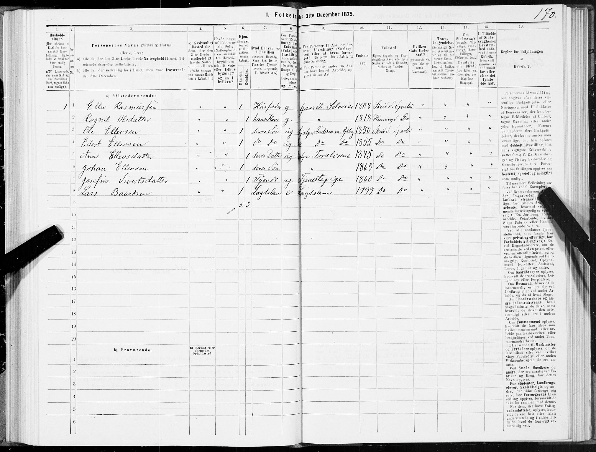 SAT, 1875 census for 1731P Sparbu, 1875, p. 5170