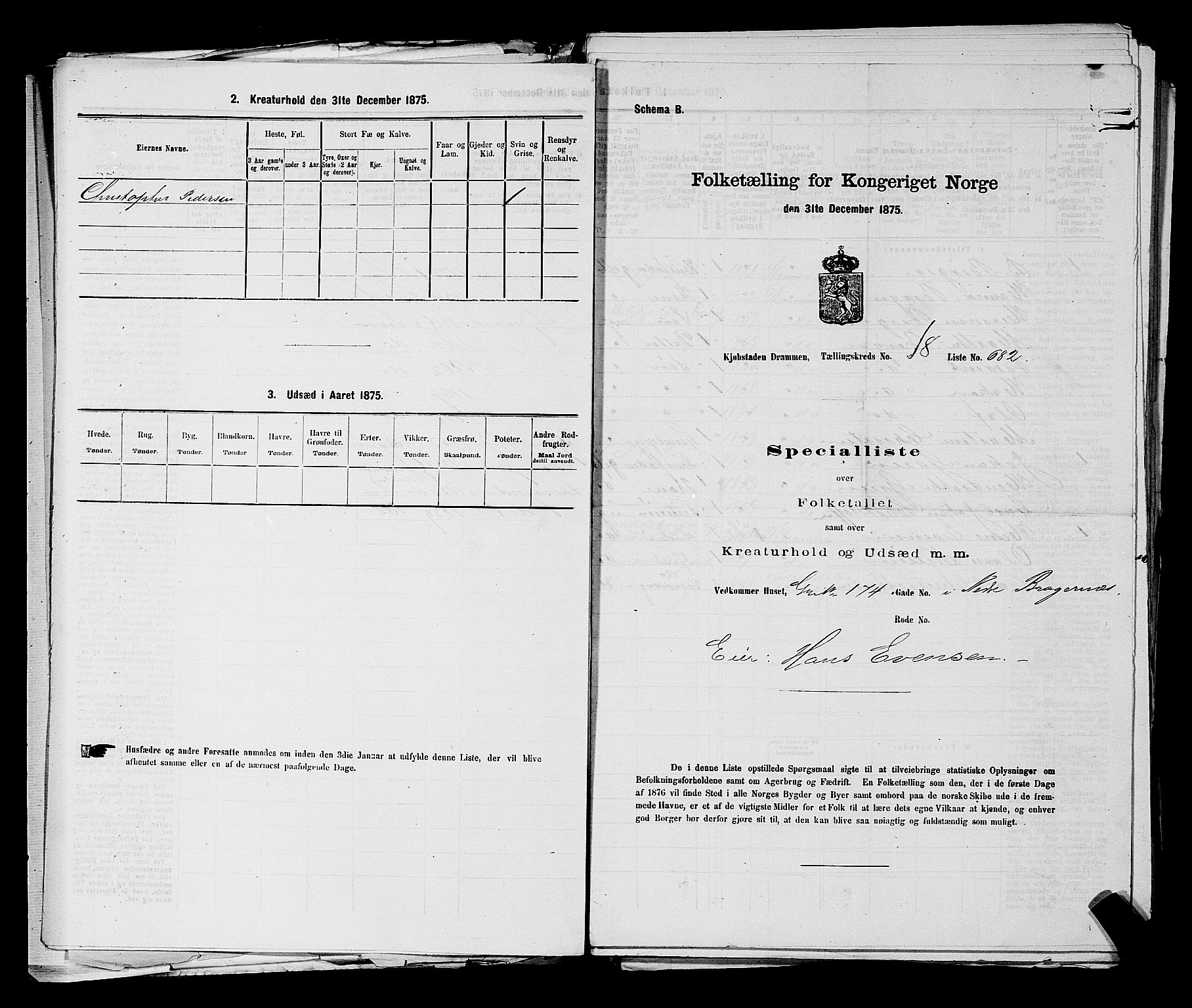 SAKO, 1875 census for 0602 Drammen, 1875, p. 1931