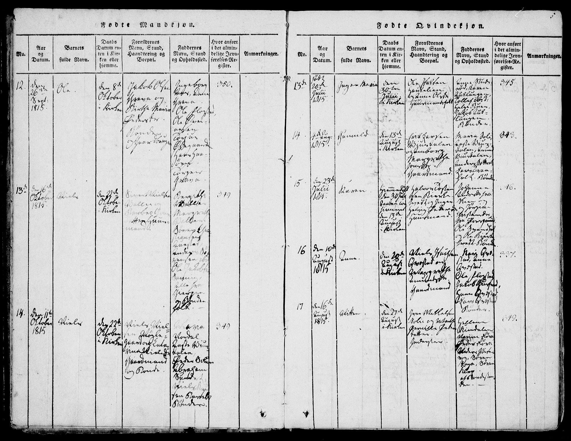 Eidanger kirkebøker, AV/SAKO-A-261/F/Fa/L0007: Parish register (official) no. 7, 1814-1831, p. 5