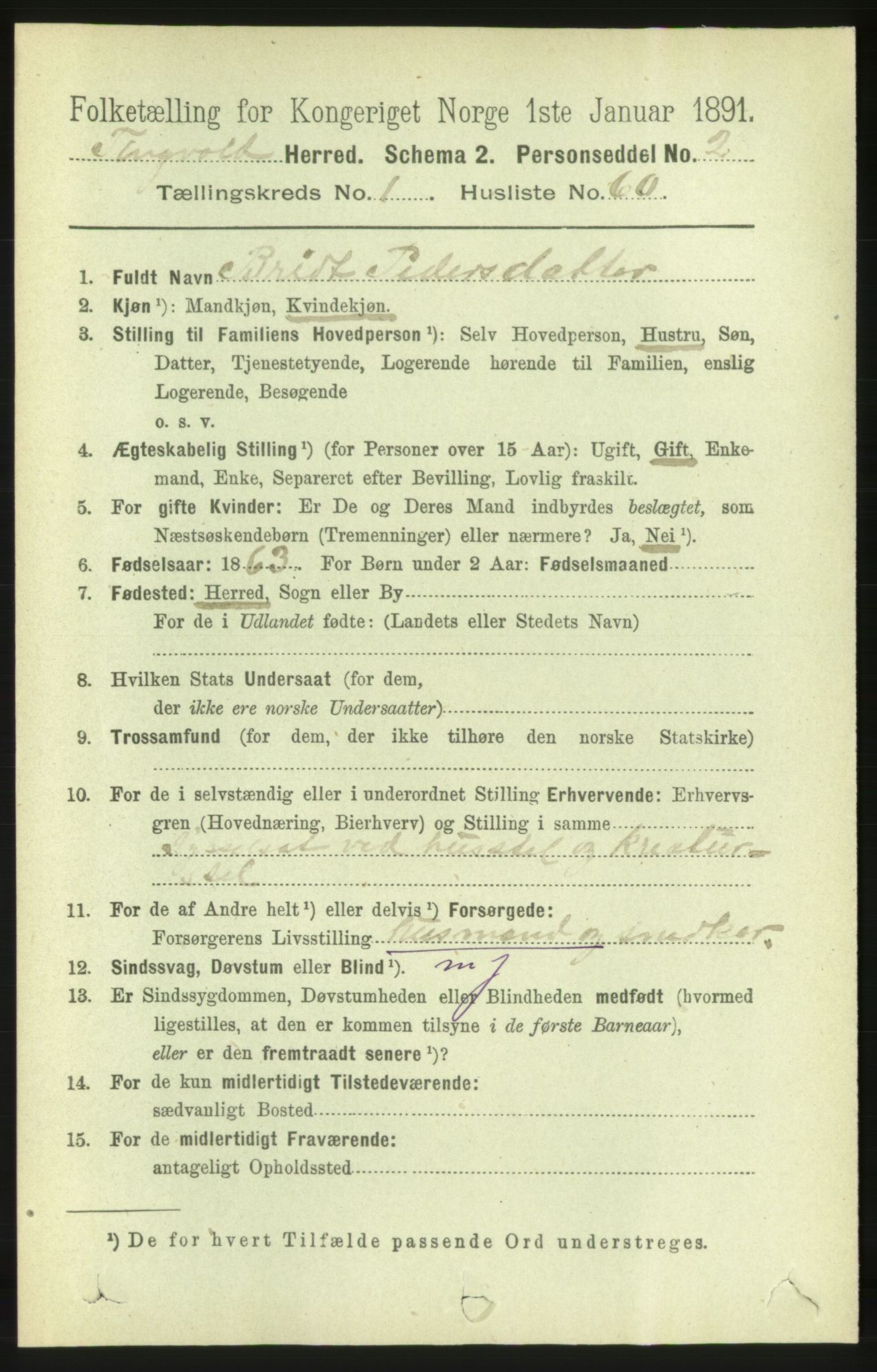 RA, 1891 census for 1560 Tingvoll, 1891, p. 512