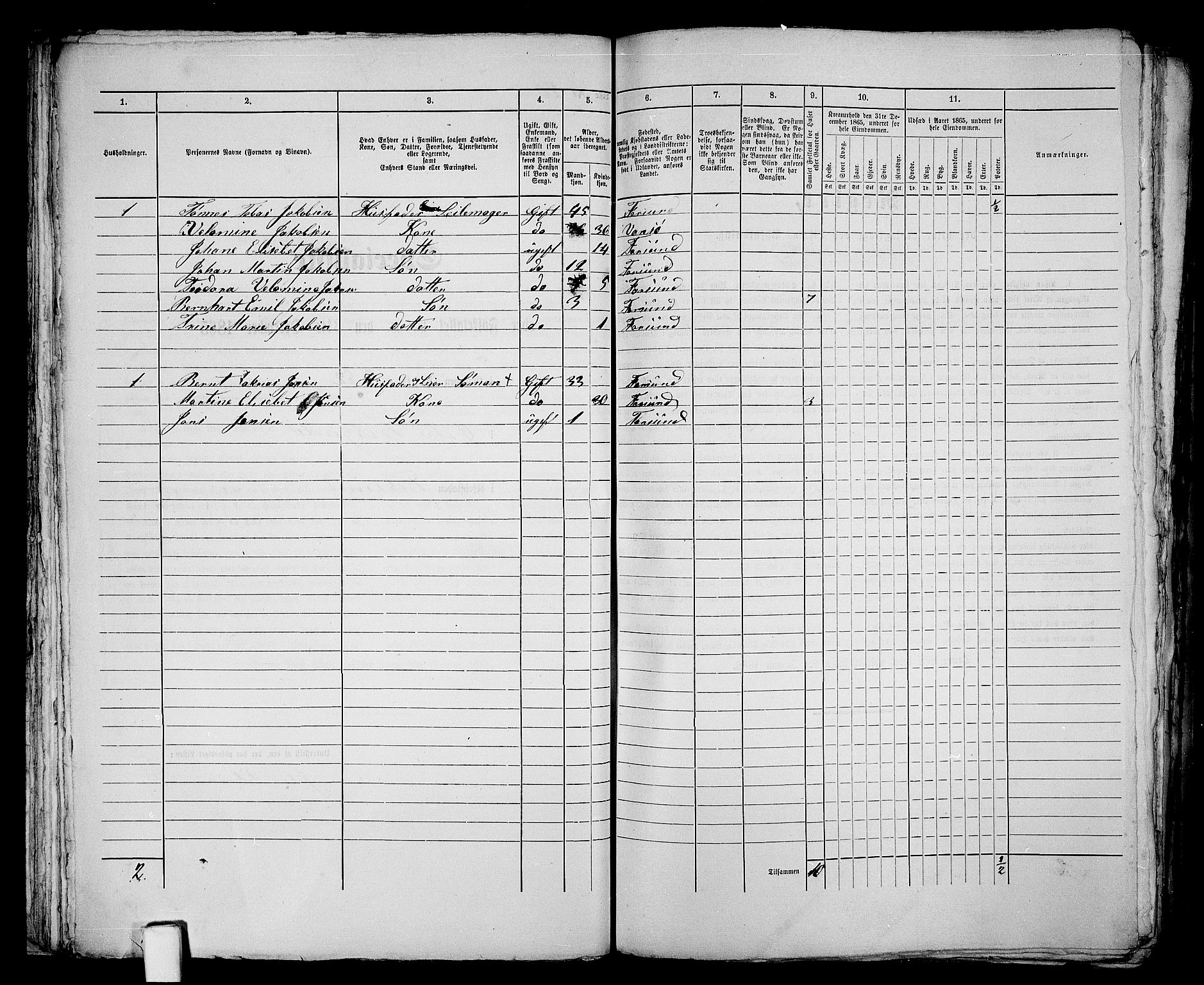 RA, 1865 census for Vanse/Farsund, 1865, p. 47