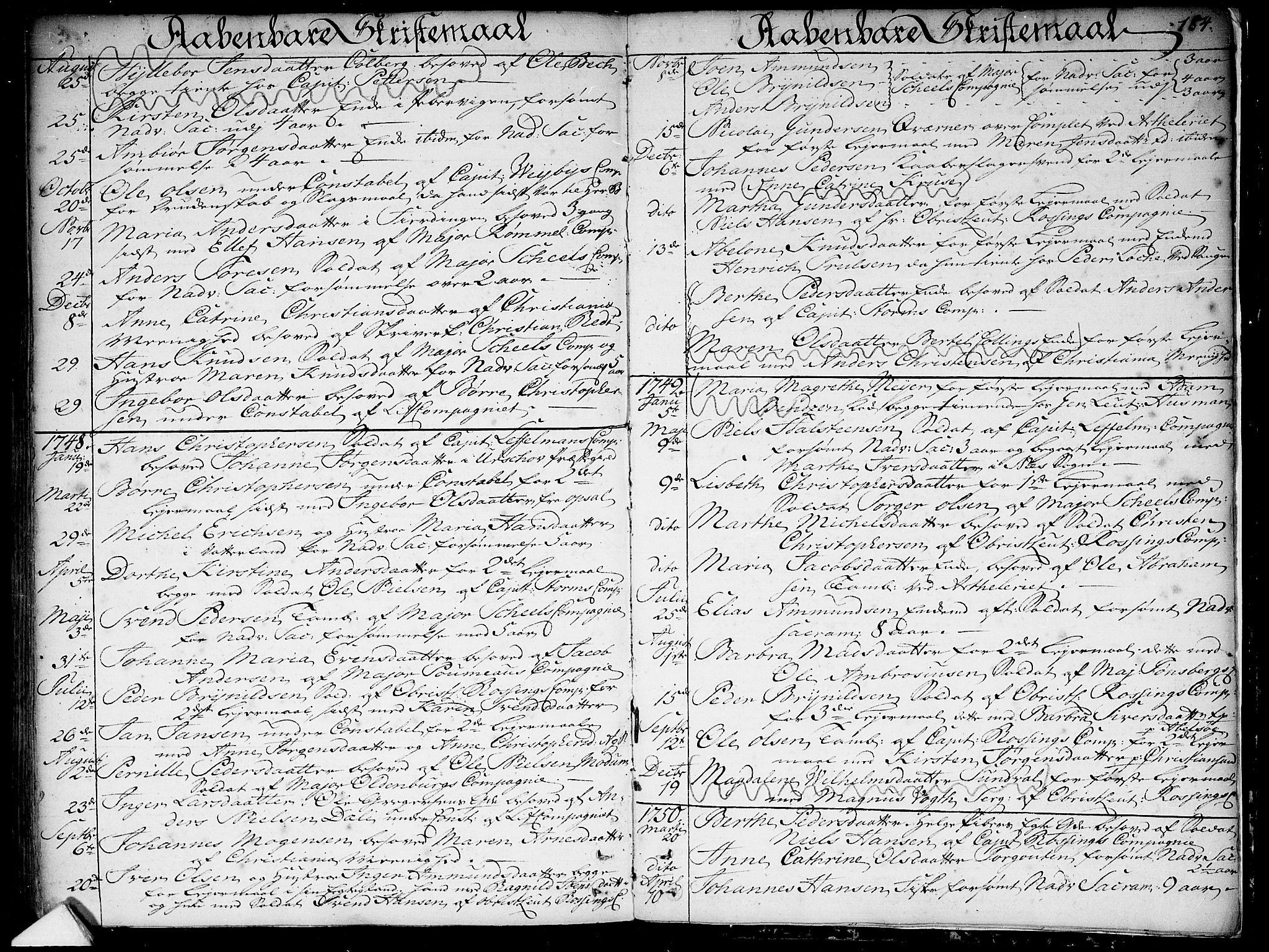 Garnisonsmenigheten Kirkebøker, SAO/A-10846/F/Fa/L0001: Parish register (official) no. 1, 1734-1756, p. 184