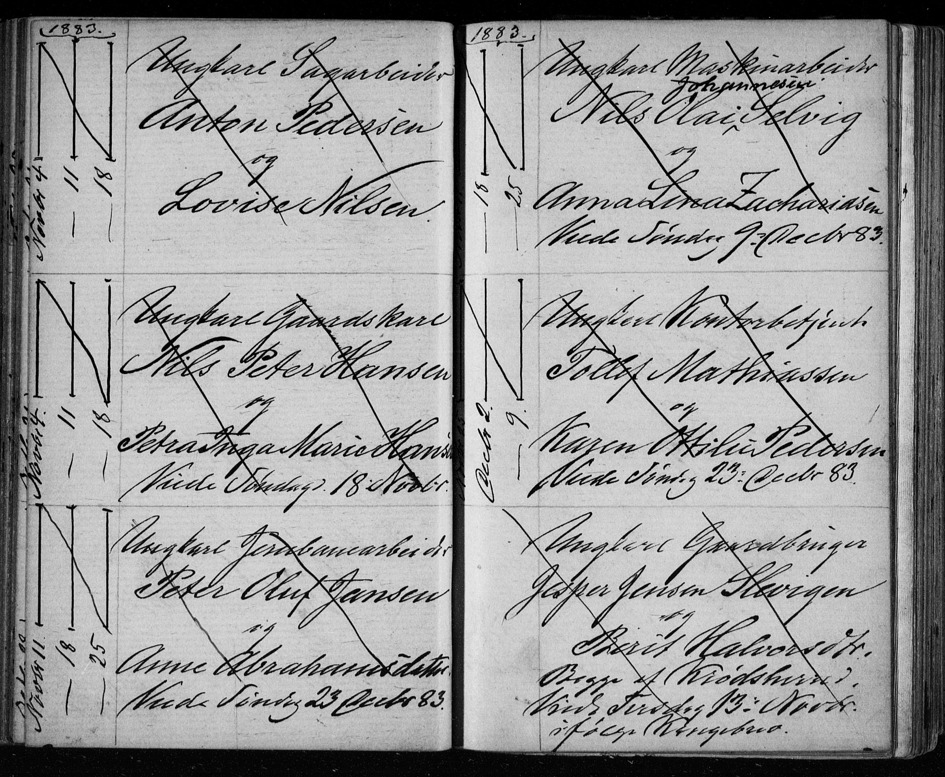 Bragernes kirkebøker, AV/SAKO-A-6/H/Ha/L0006: Banns register no. 6, 1873-1896