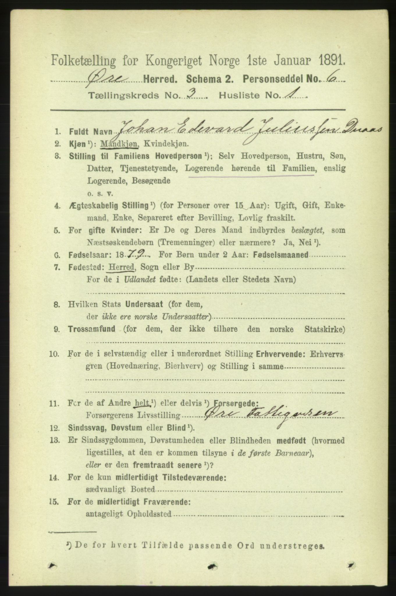 RA, 1891 census for 1558 Øre, 1891, p. 1090