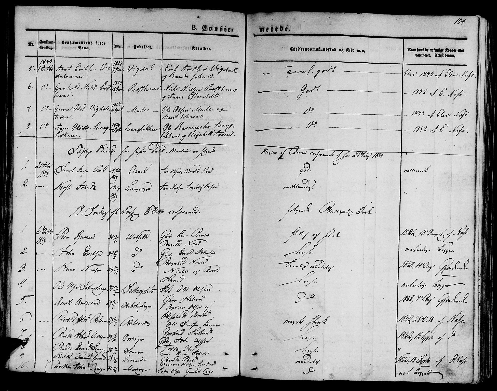 Ministerialprotokoller, klokkerbøker og fødselsregistre - Sør-Trøndelag, SAT/A-1456/612/L0375: Parish register (official) no. 612A07 /2, 1829-1845, p. 154