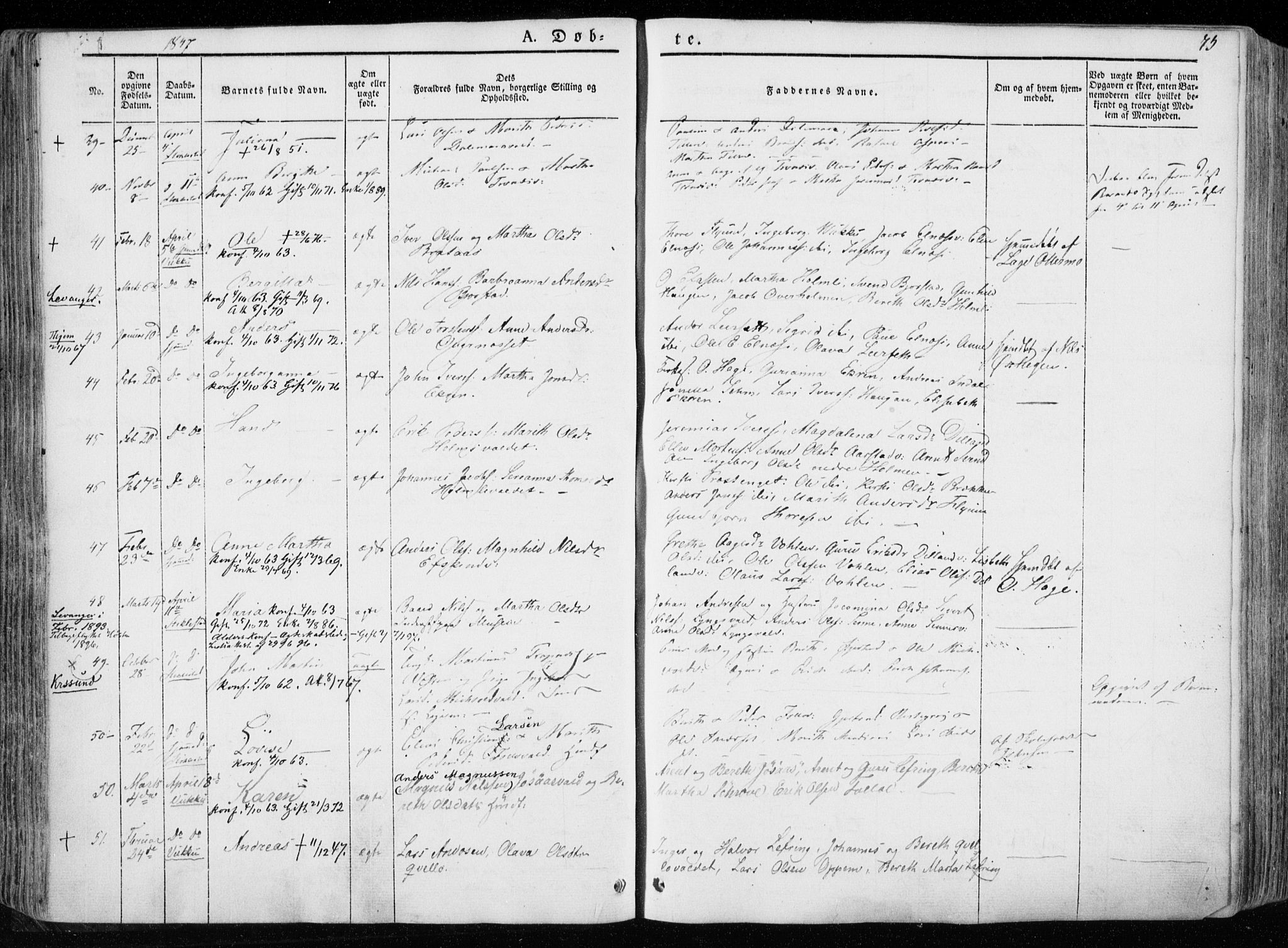 Ministerialprotokoller, klokkerbøker og fødselsregistre - Nord-Trøndelag, SAT/A-1458/723/L0239: Parish register (official) no. 723A08, 1841-1851, p. 75