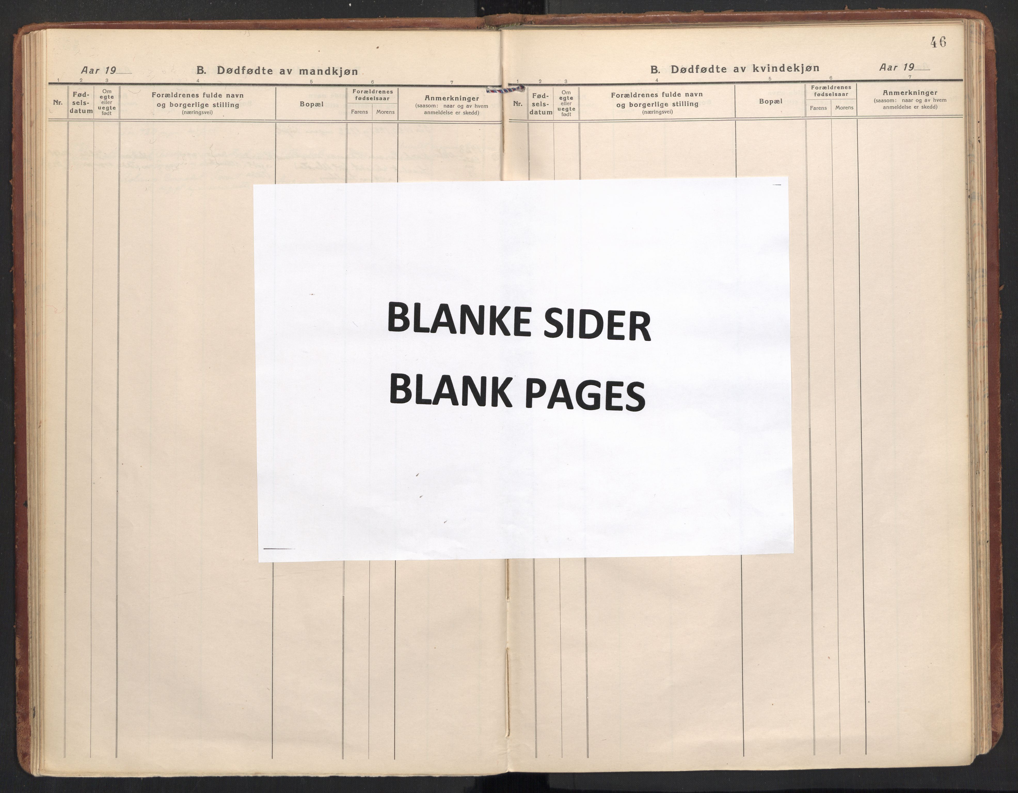 Ministerialprotokoller, klokkerbøker og fødselsregistre - Møre og Romsdal, SAT/A-1454/504/L0058: Parish register (official) no. 504A05, 1920-1940, p. 46