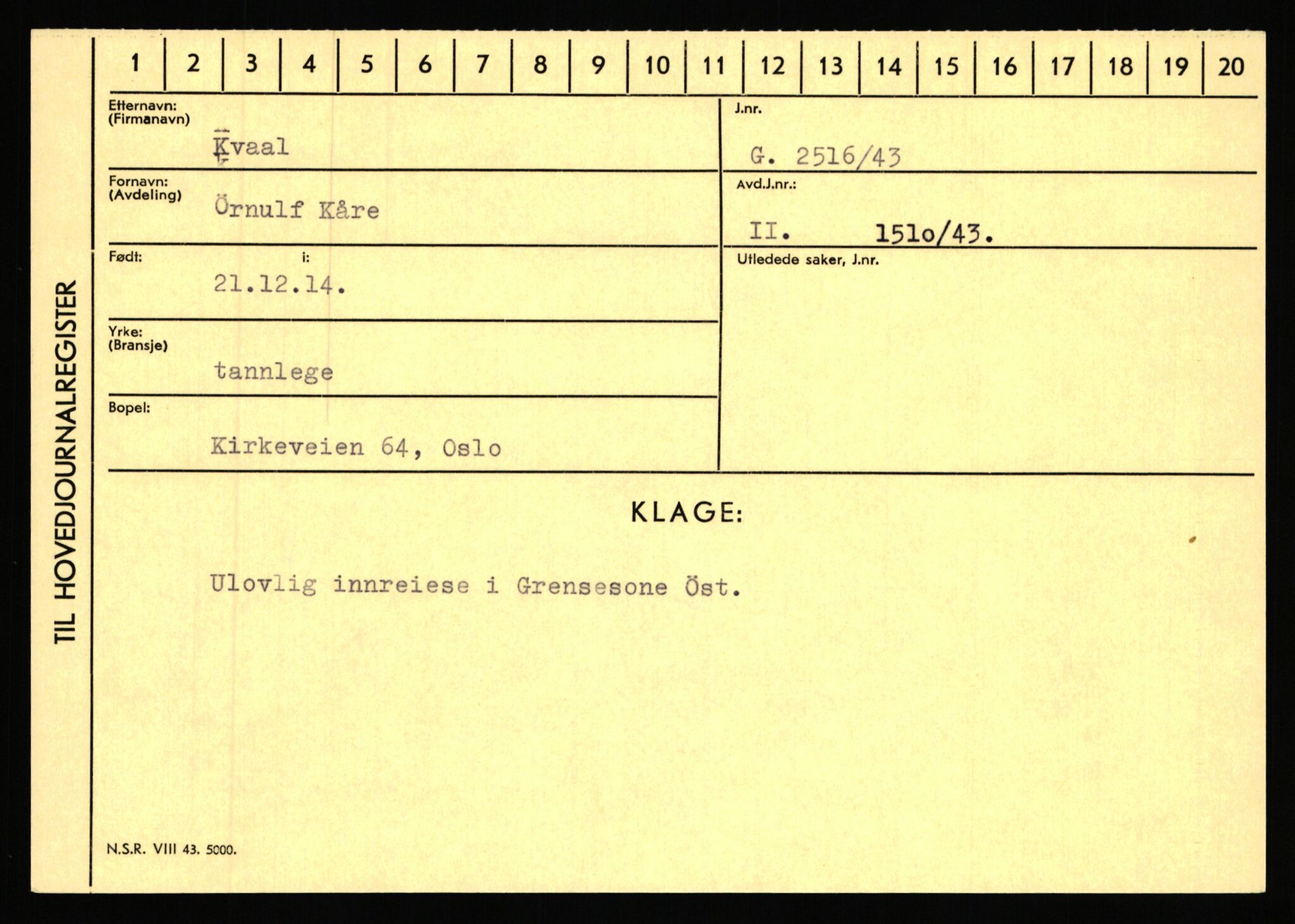 Statspolitiet - Hovedkontoret / Osloavdelingen, AV/RA-S-1329/C/Ca/L0009: Knutsen - Limstrand, 1943-1945, p. 2094