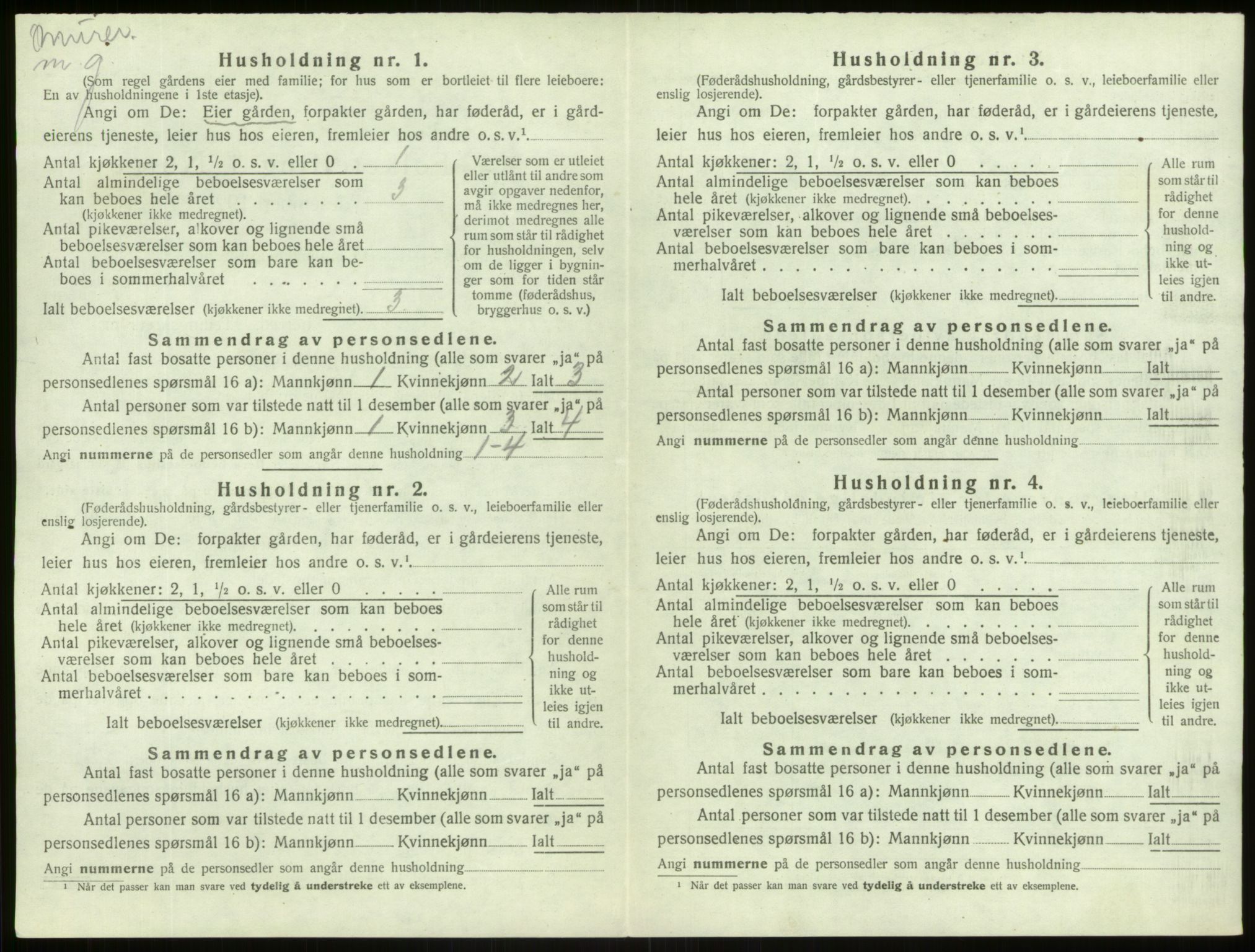 SAB, 1920 census for Lærdal, 1920, p. 509