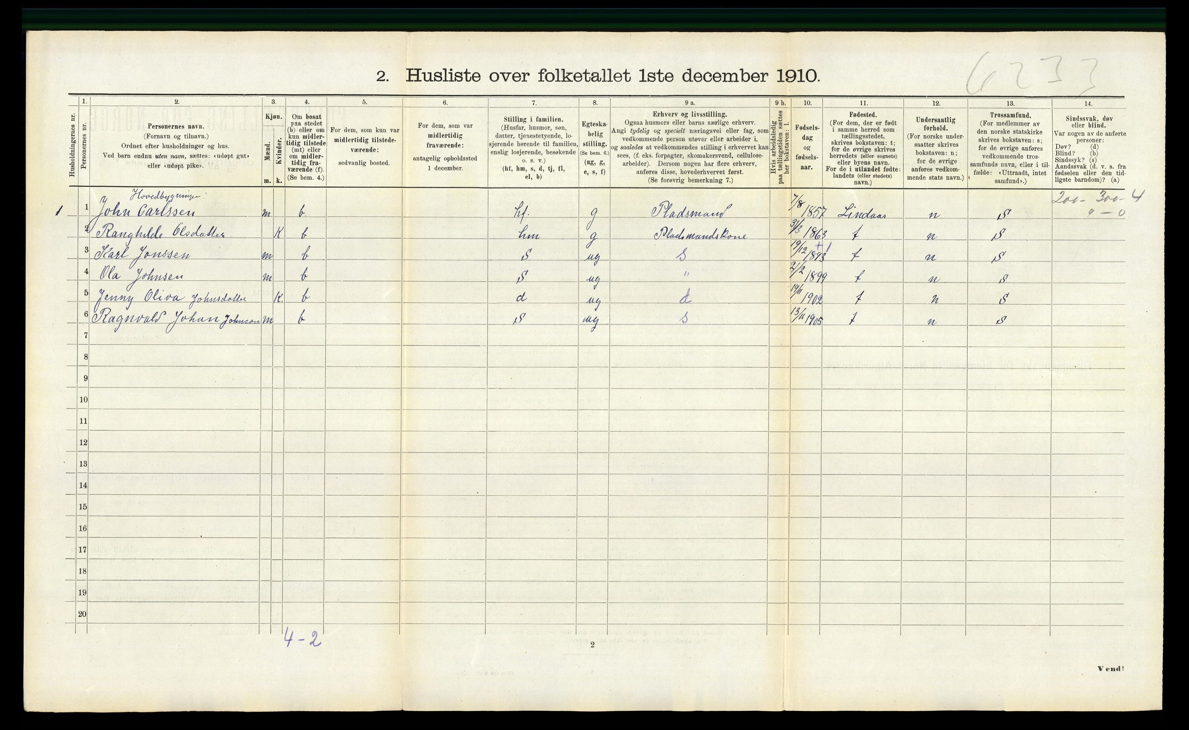 RA, 1910 census for Masfjorden, 1910, p. 679