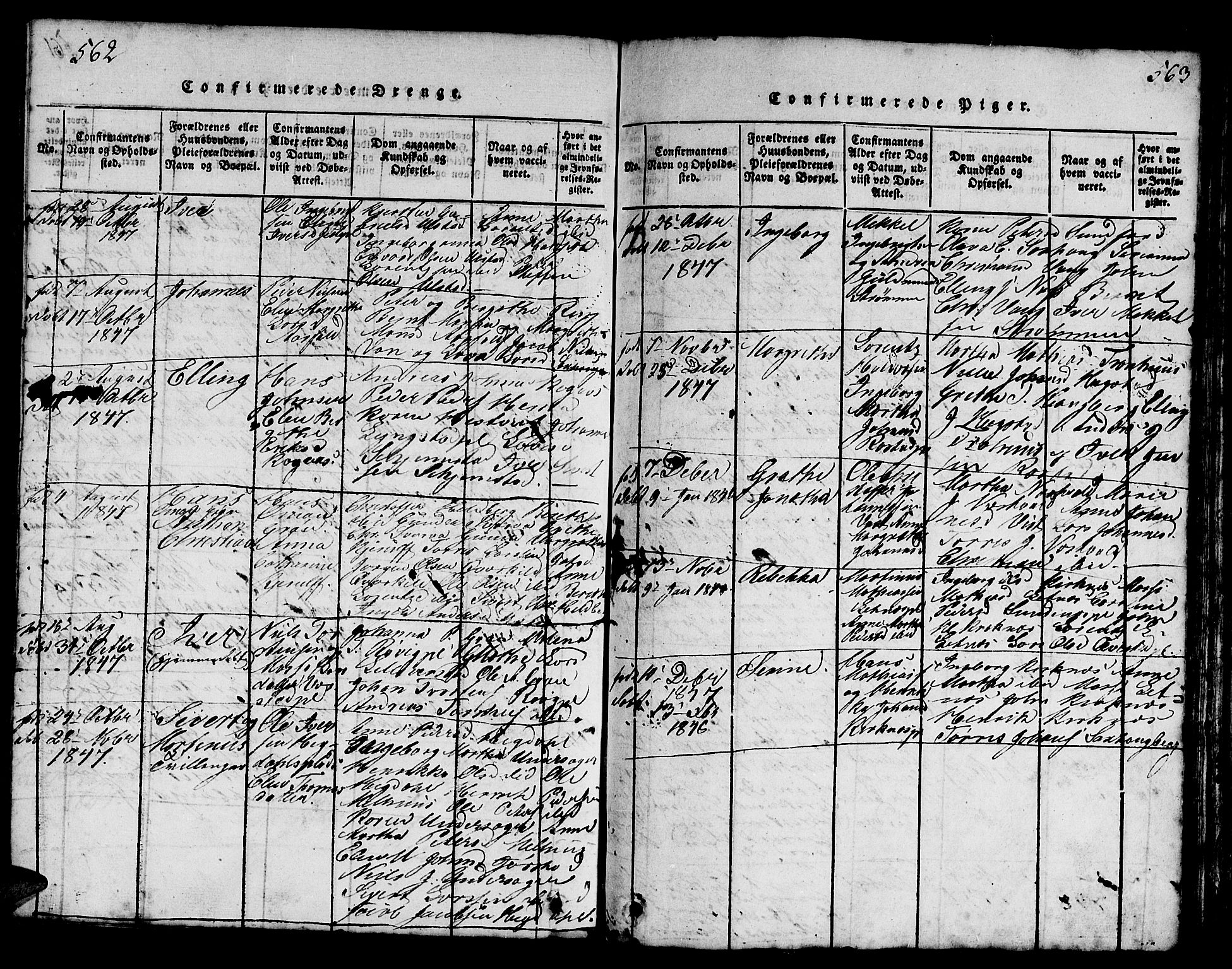 Ministerialprotokoller, klokkerbøker og fødselsregistre - Nord-Trøndelag, SAT/A-1458/730/L0298: Parish register (copy) no. 730C01, 1816-1849, p. 562-563