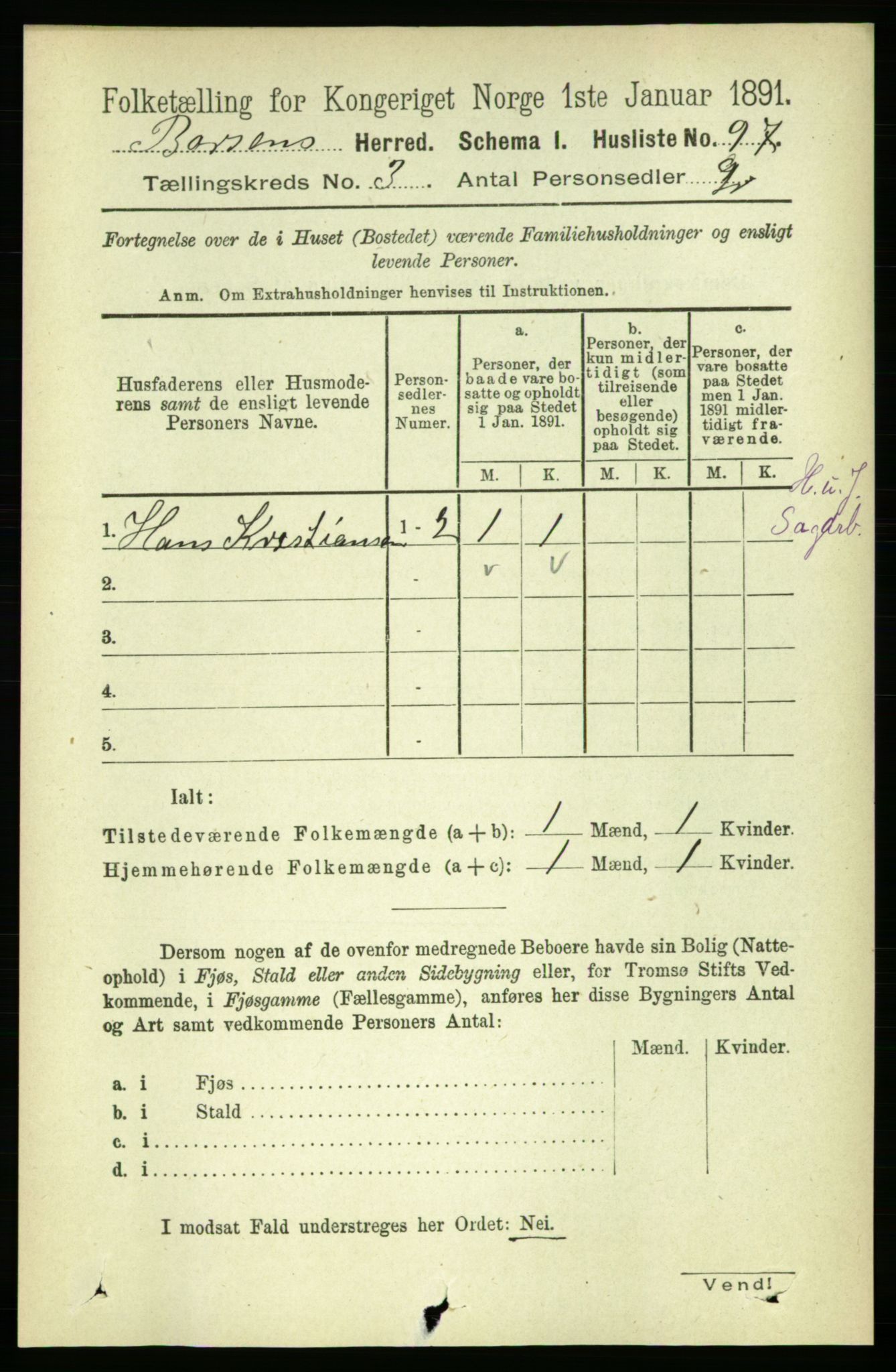 RA, 1891 census for 1658 Børsa, 1891, p. 877