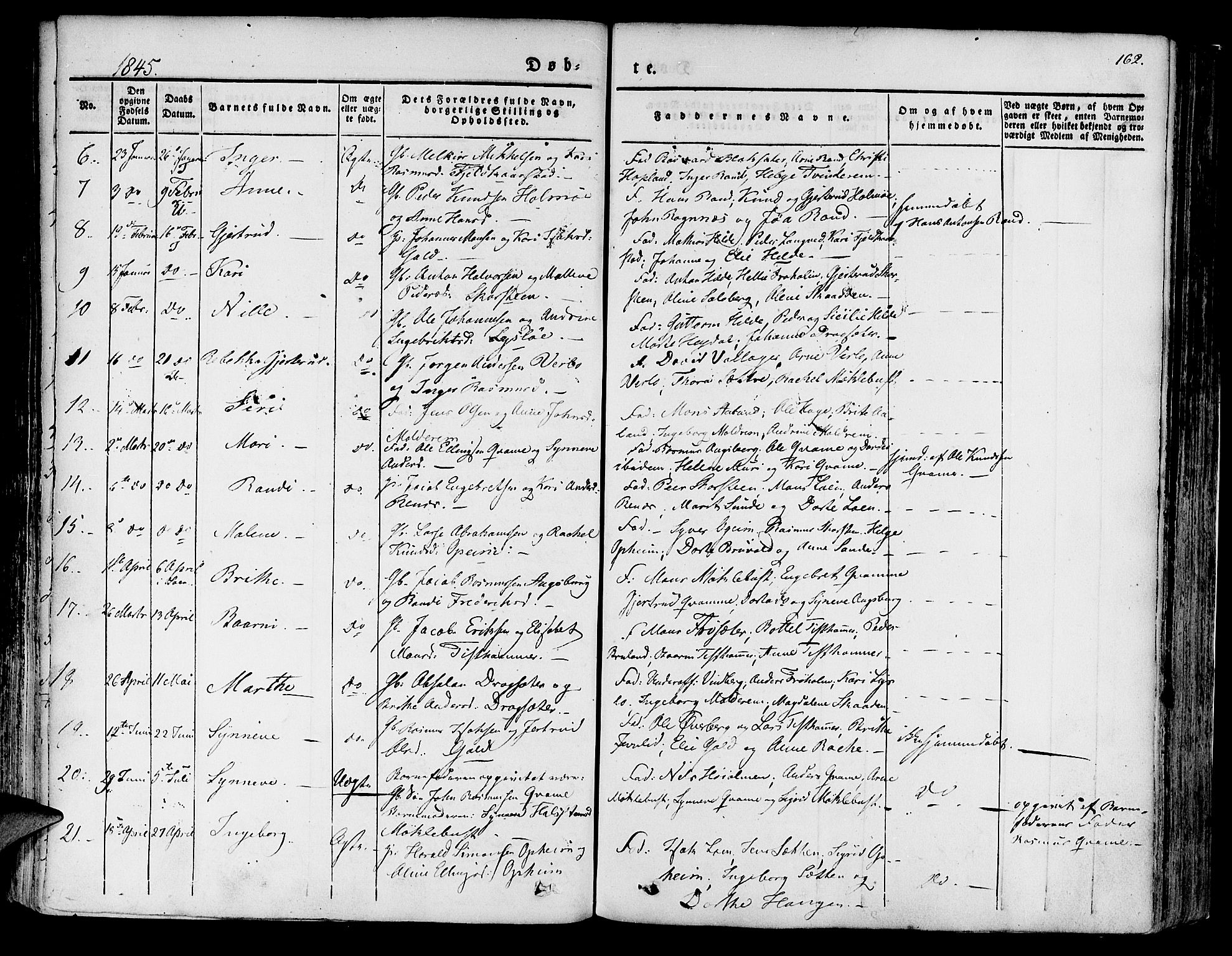 Innvik sokneprestembete, SAB/A-80501: Parish register (official) no. A 4I, 1831-1846, p. 162