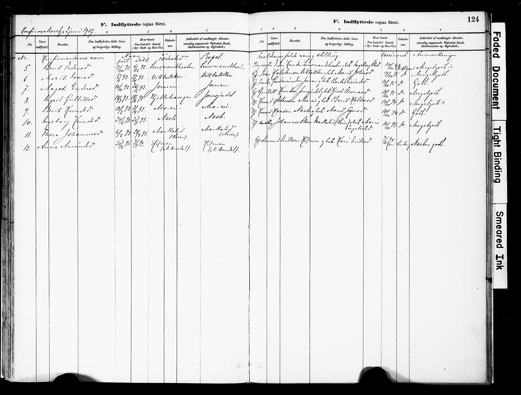 Vestre Slidre prestekontor, AV/SAH-PREST-136/H/Ha/Haa/L0004: Parish register (official) no. 4, 1881-1911, p. 124