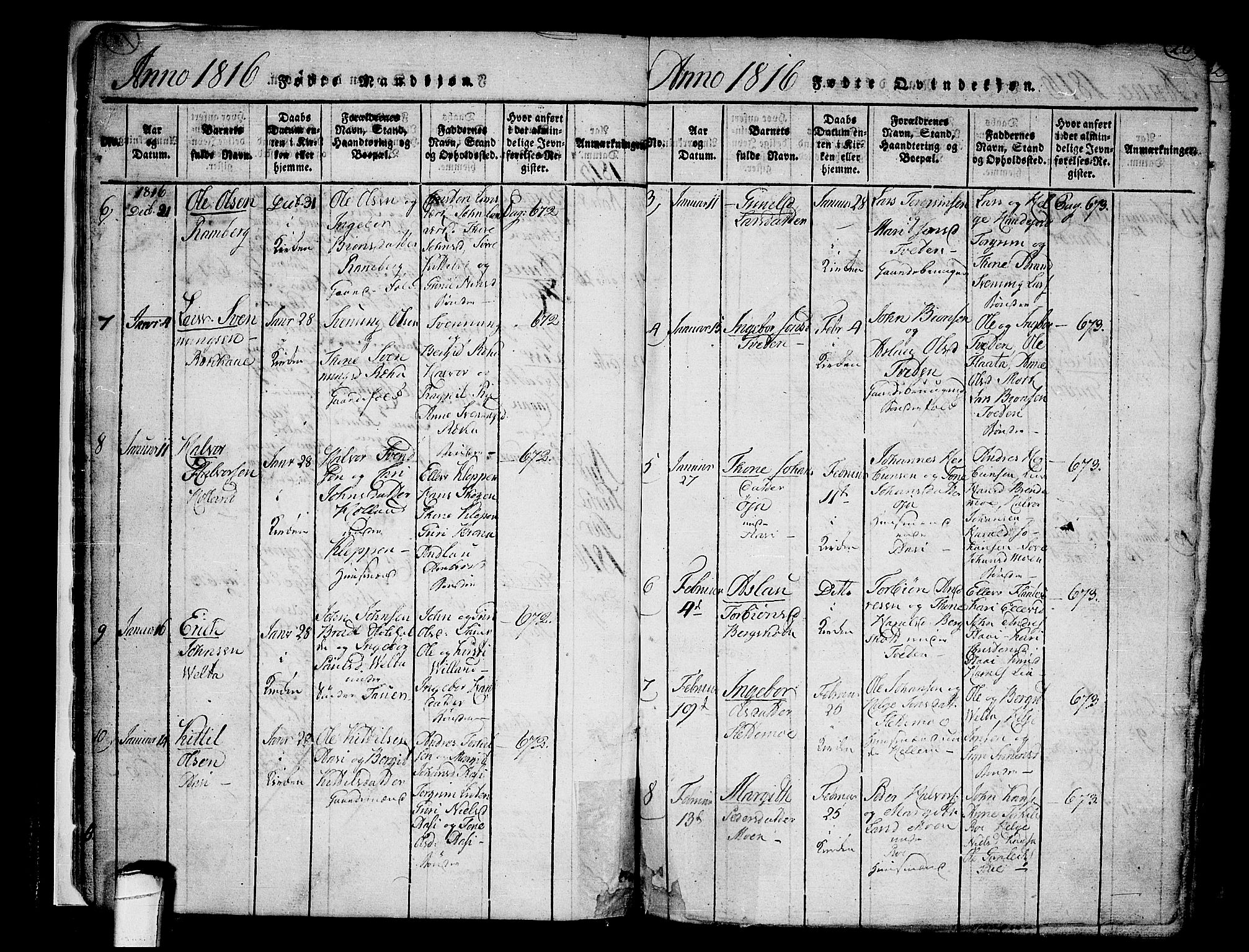 Heddal kirkebøker, AV/SAKO-A-268/F/Fa/L0005: Parish register (official) no. I 5, 1814-1837, p. 19-20