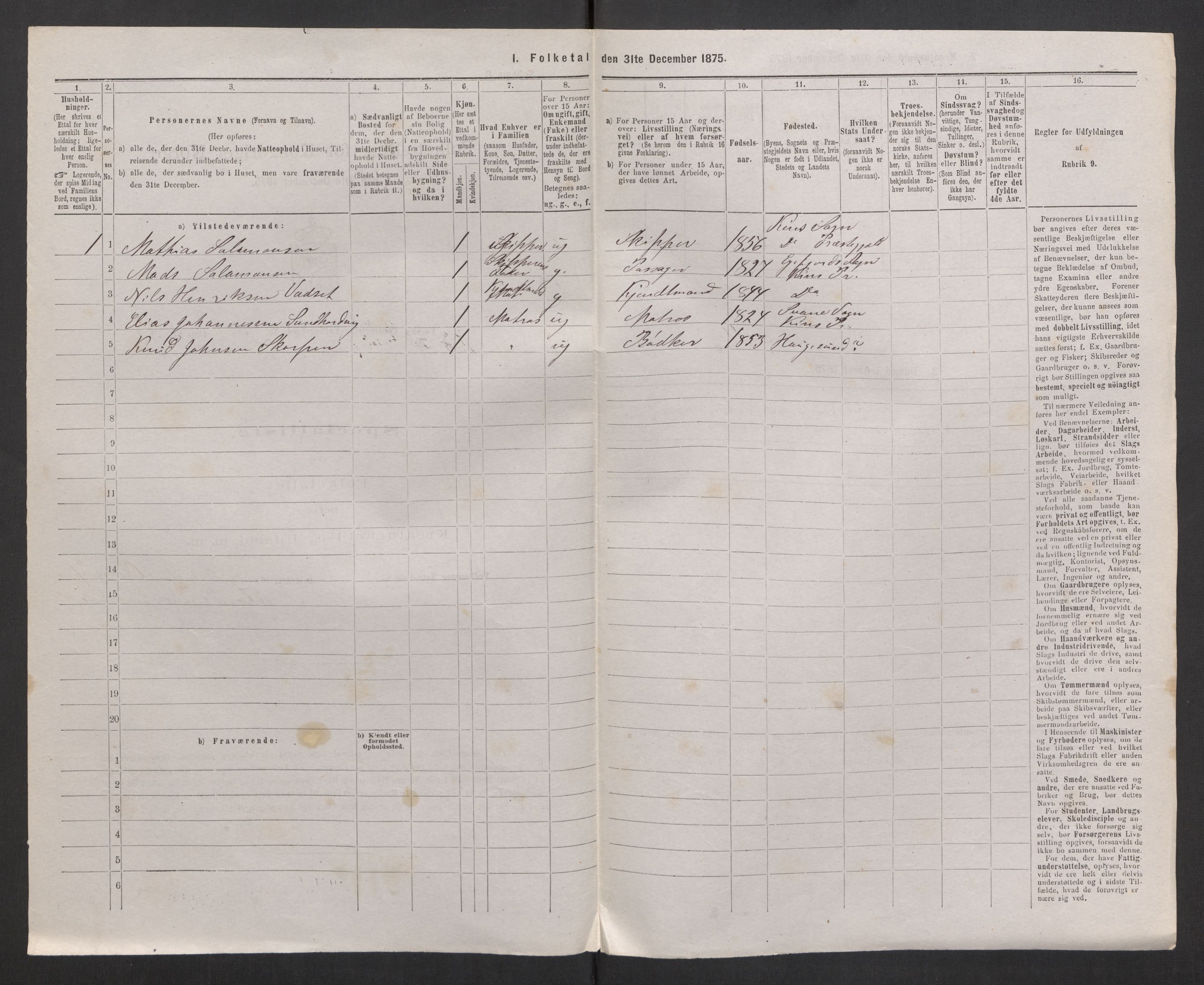 RA, 1875 census, lists of crew on ships: Ships in domestic ports, 1875, p. 1061