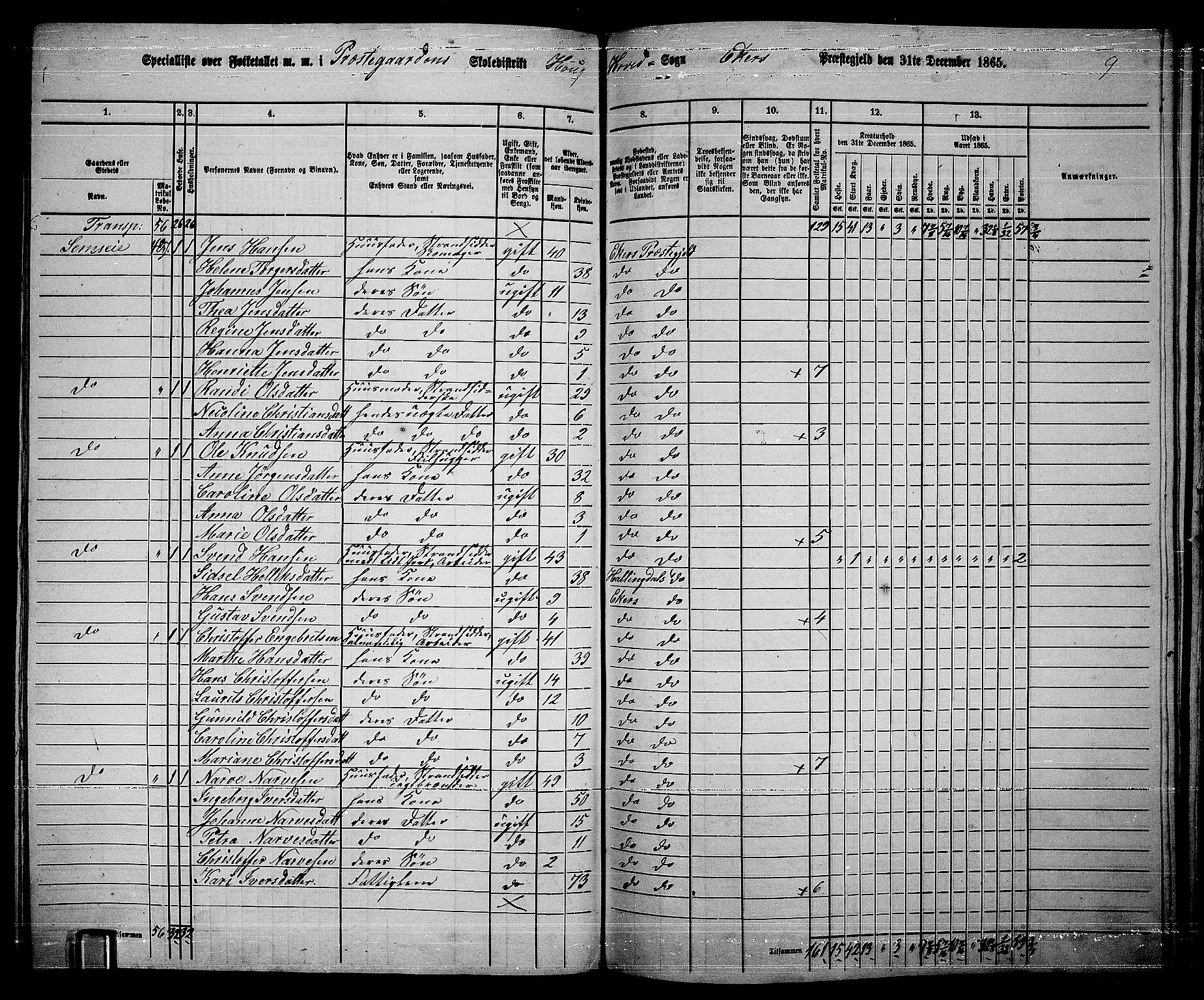 RA, 1865 census for Eiker, 1865, p. 194