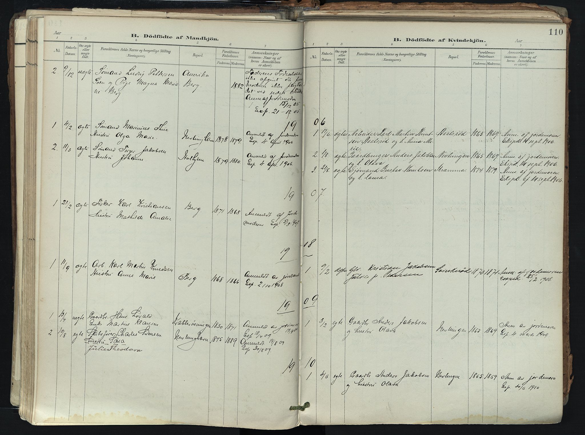 Brunlanes kirkebøker, AV/SAKO-A-342/F/Fb/L0003: Parish register (official) no. II 3, 1900-1922, p. 110