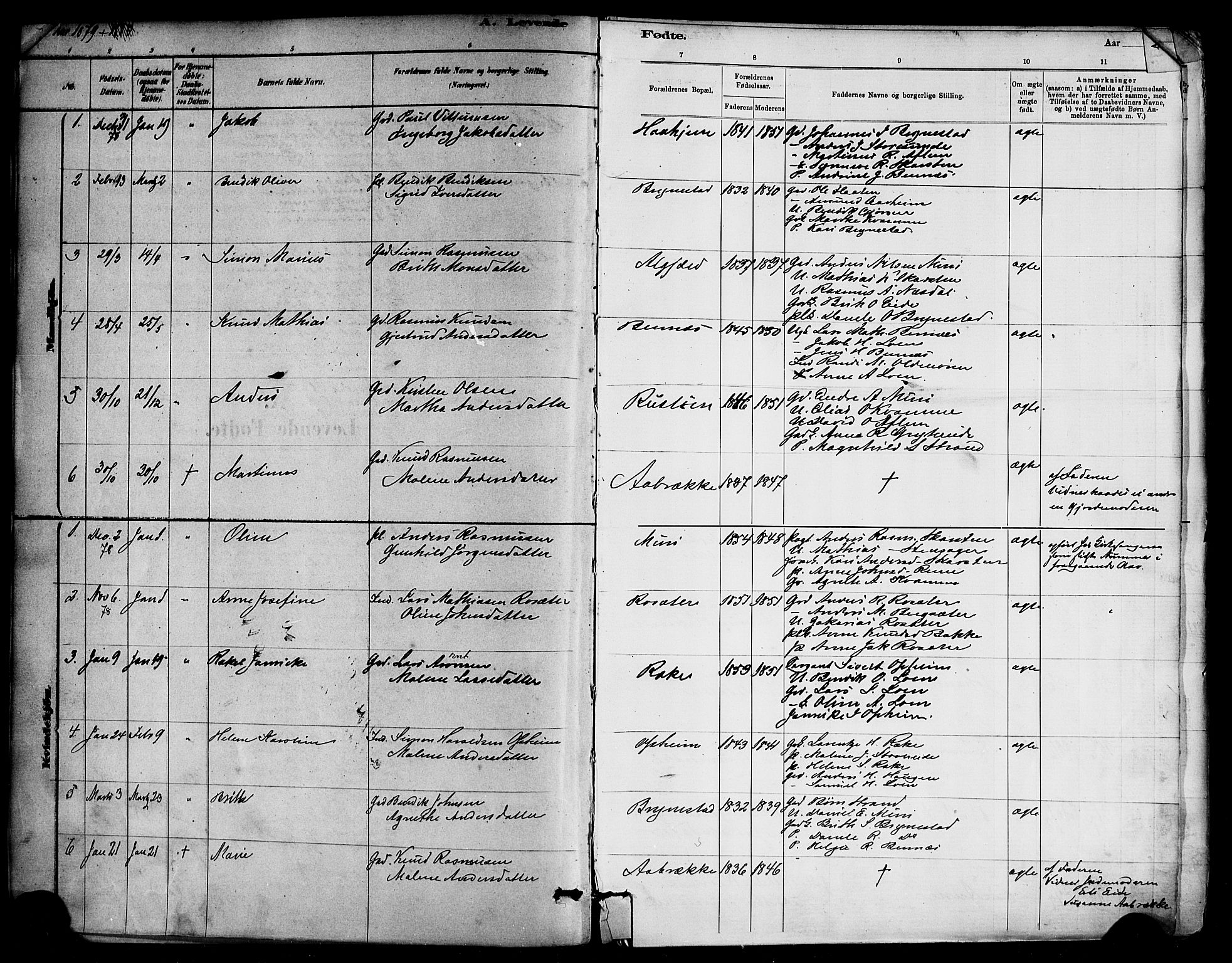 Innvik sokneprestembete, SAB/A-80501: Parish register (official) no. C 1, 1879-1900, p. 5