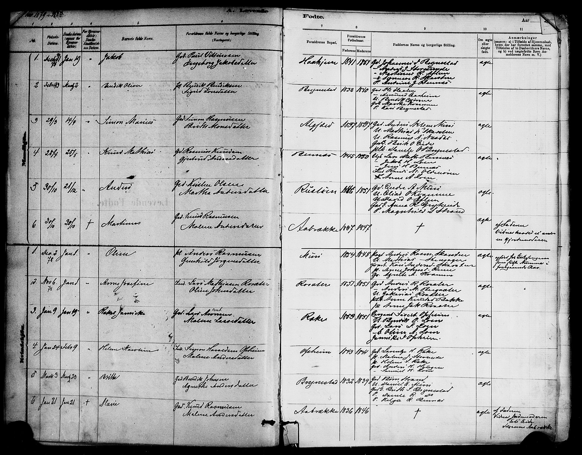 Innvik sokneprestembete, AV/SAB-A-80501: Parish register (official) no. C 1, 1879-1900, p. 5