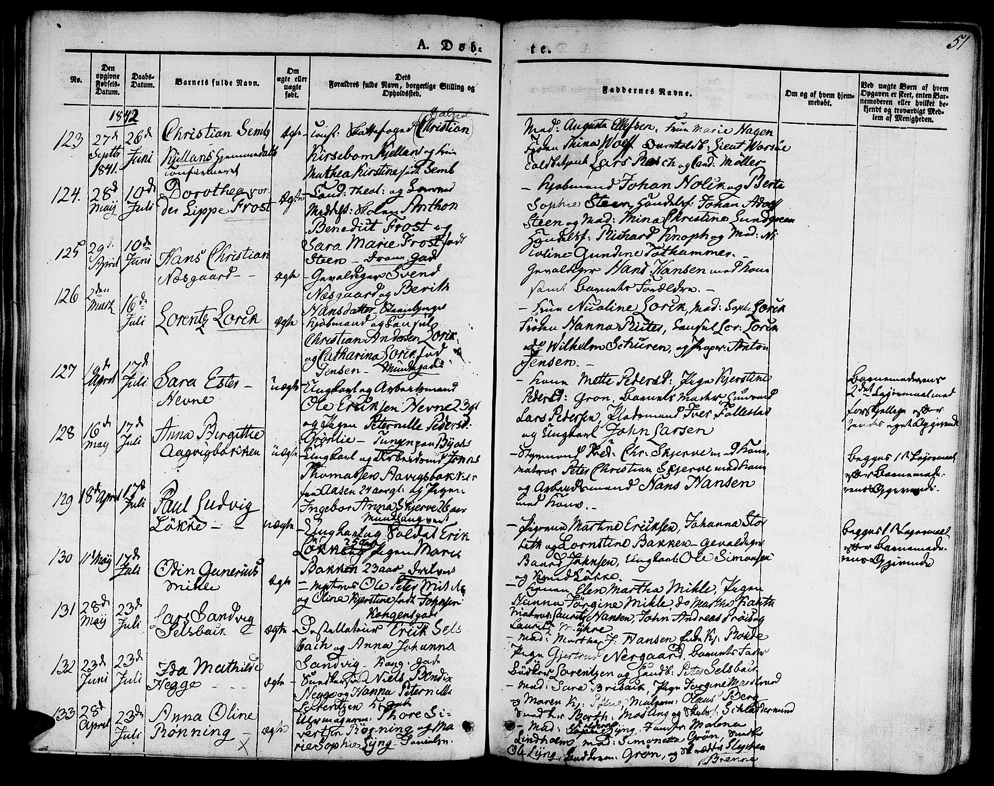 Ministerialprotokoller, klokkerbøker og fødselsregistre - Sør-Trøndelag, SAT/A-1456/601/L0048: Parish register (official) no. 601A16, 1840-1847, p. 51