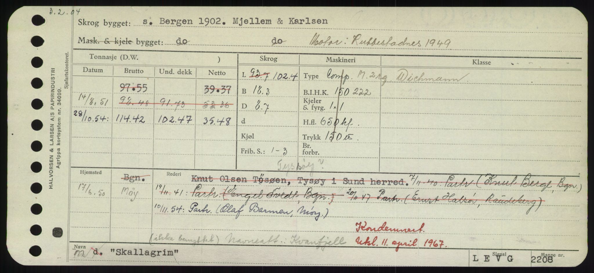 Sjøfartsdirektoratet med forløpere, Skipsmålingen, RA/S-1627/H/Hd/L0034: Fartøy, Sk-Slå, p. 39