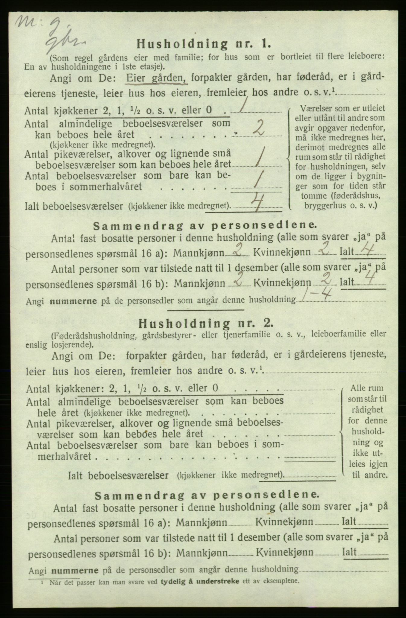 SAB, 1920 census for Kvinnherad, 1920, p. 2841