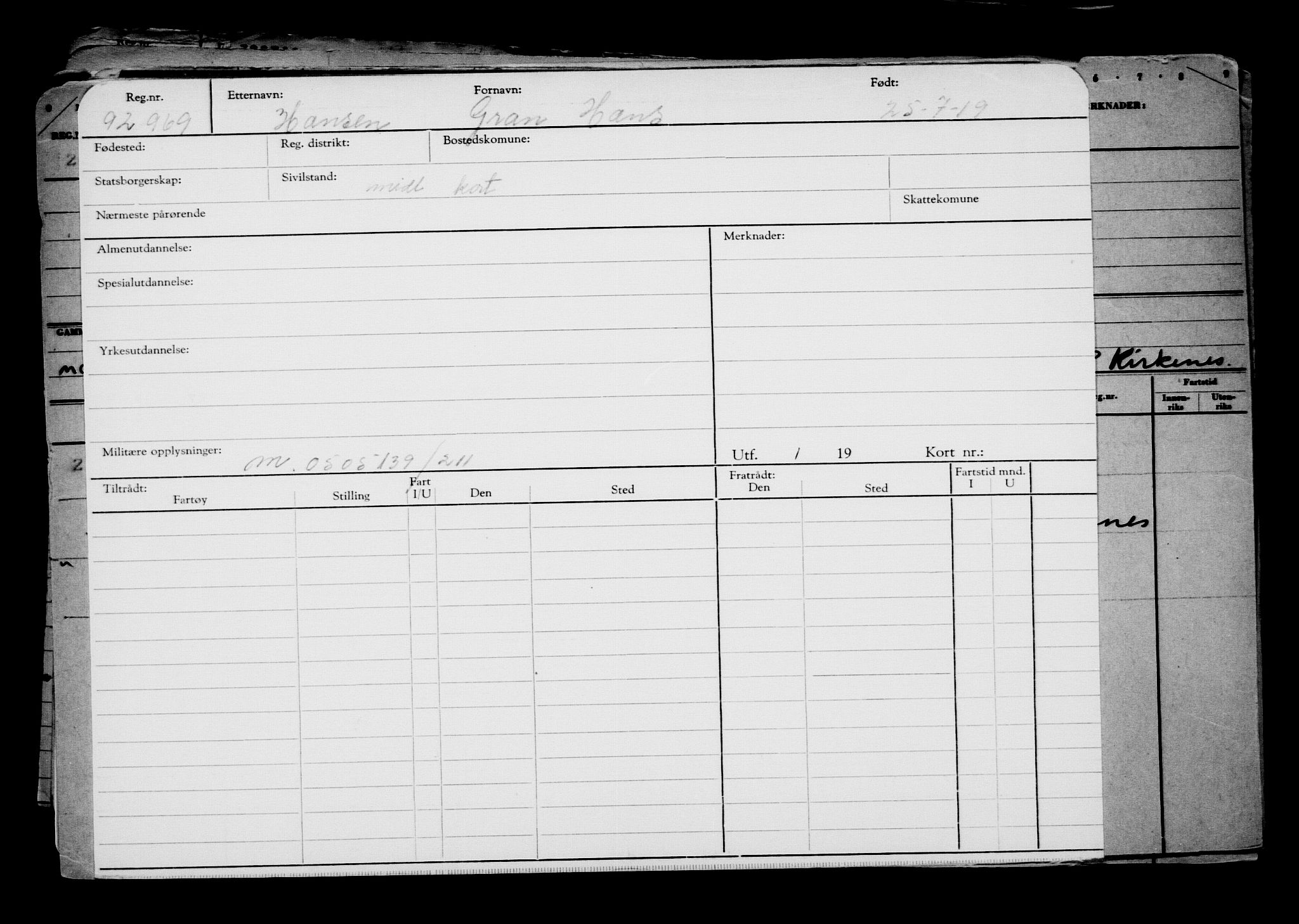 Direktoratet for sjømenn, AV/RA-S-3545/G/Gb/L0170: Hovedkort, 1919, p. 434