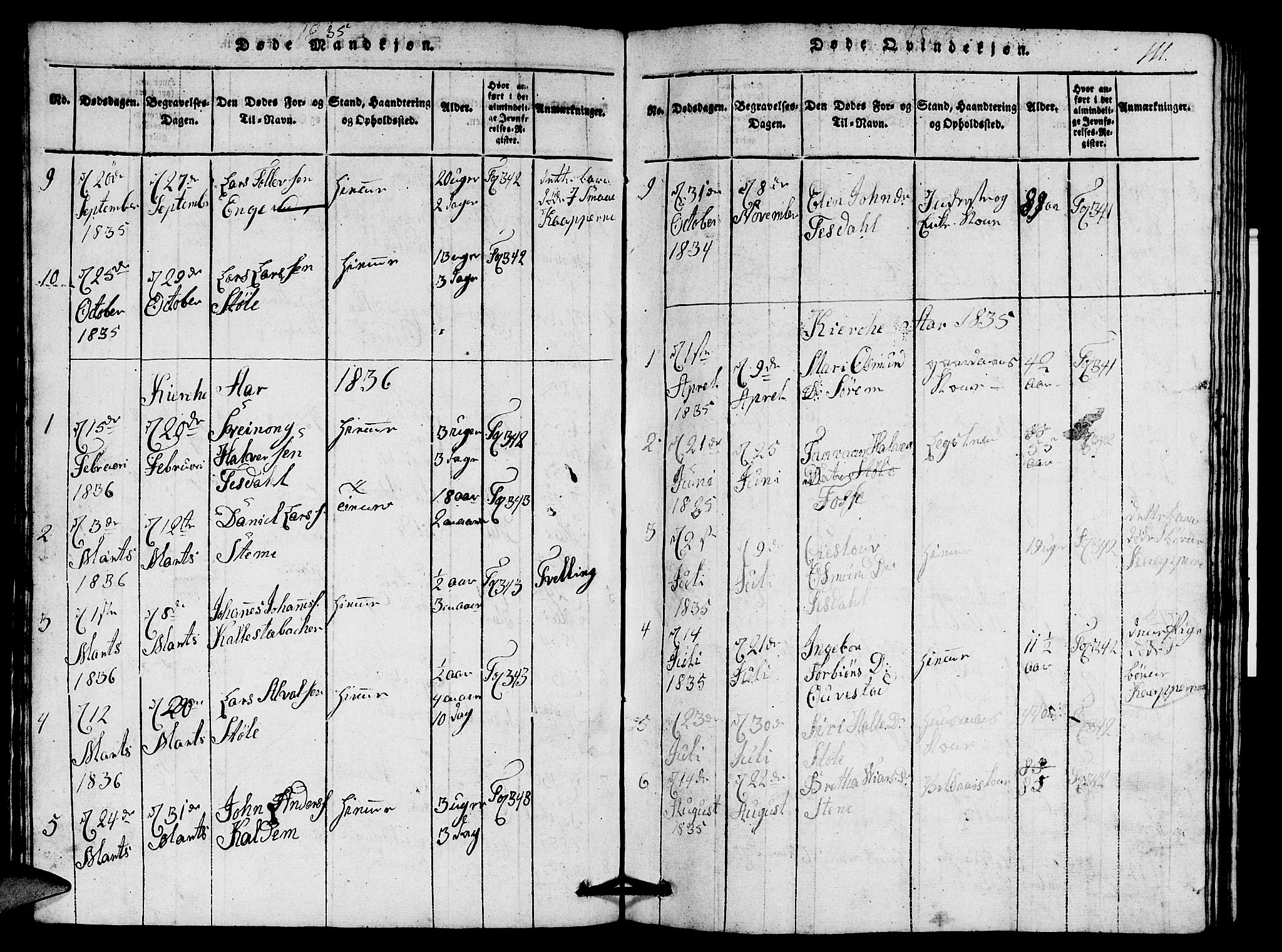 Etne sokneprestembete, SAB/A-75001/H/Hab: Parish register (copy) no. A 1, 1815-1849, p. 111