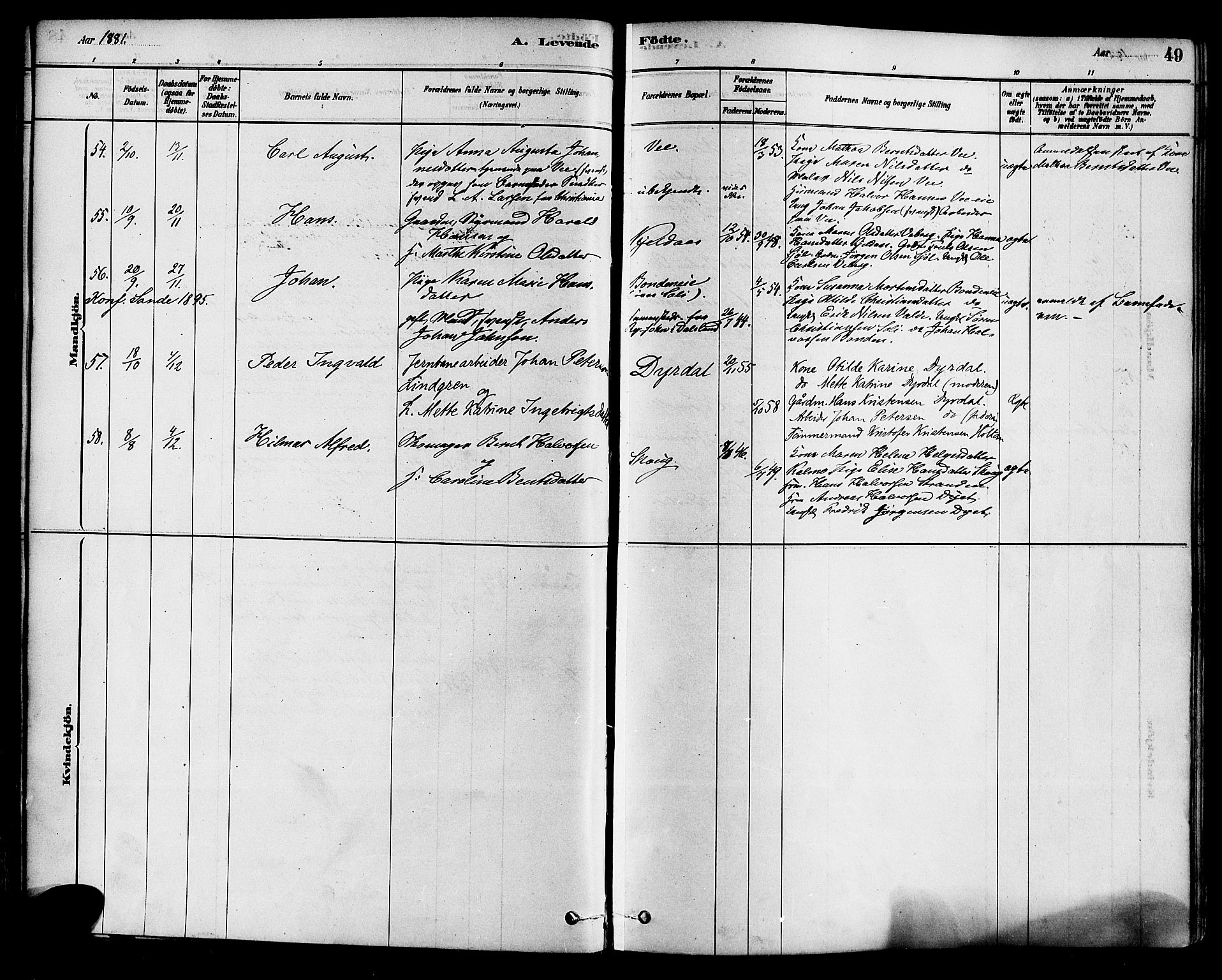 Sande Kirkebøker, AV/SAKO-A-53/F/Fa/L0006: Parish register (official) no. 6, 1878-1888, p. 49