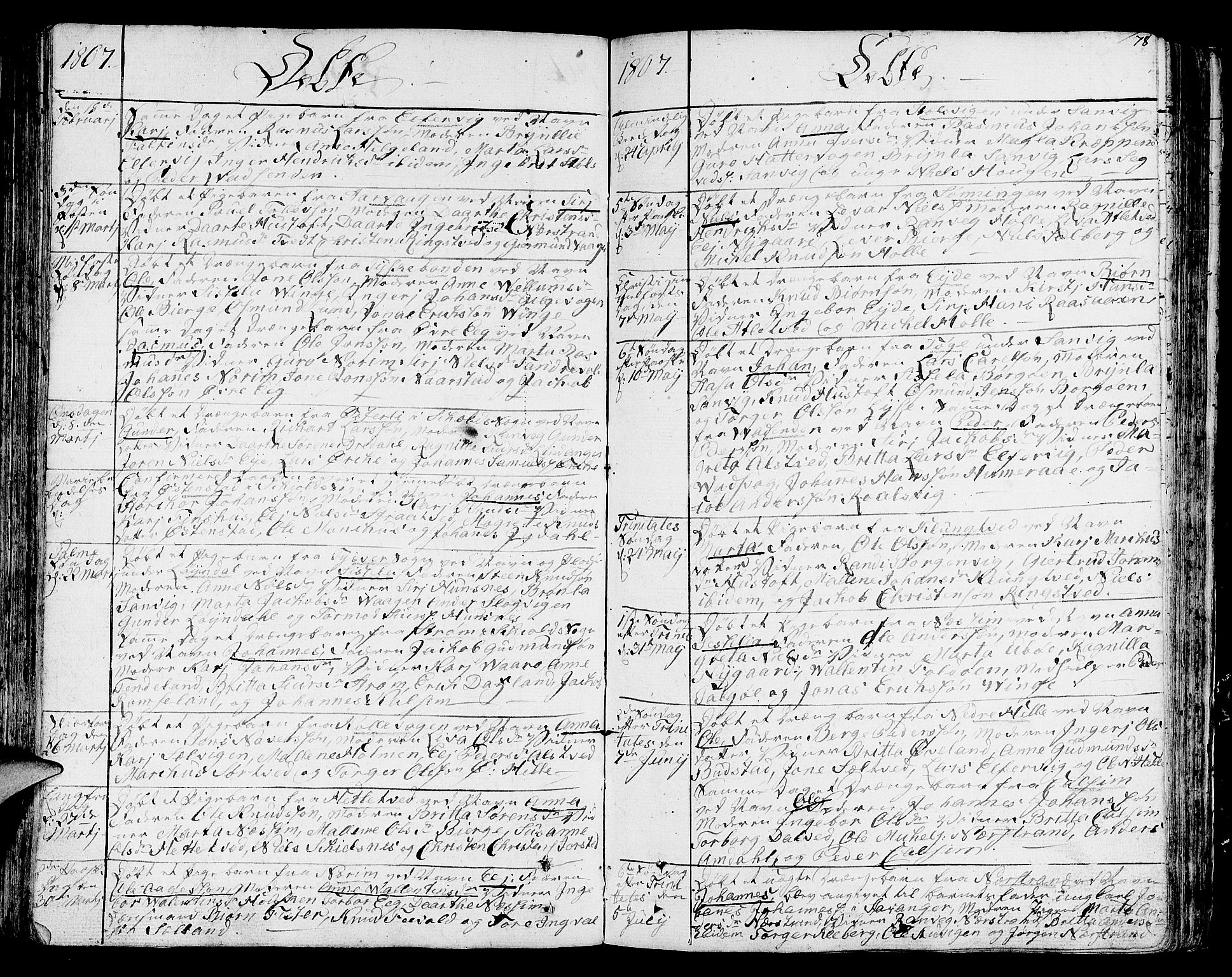 Nedstrand sokneprestkontor, SAST/A-101841/01/IV: Parish register (official) no. A 5, 1795-1816, p. 78