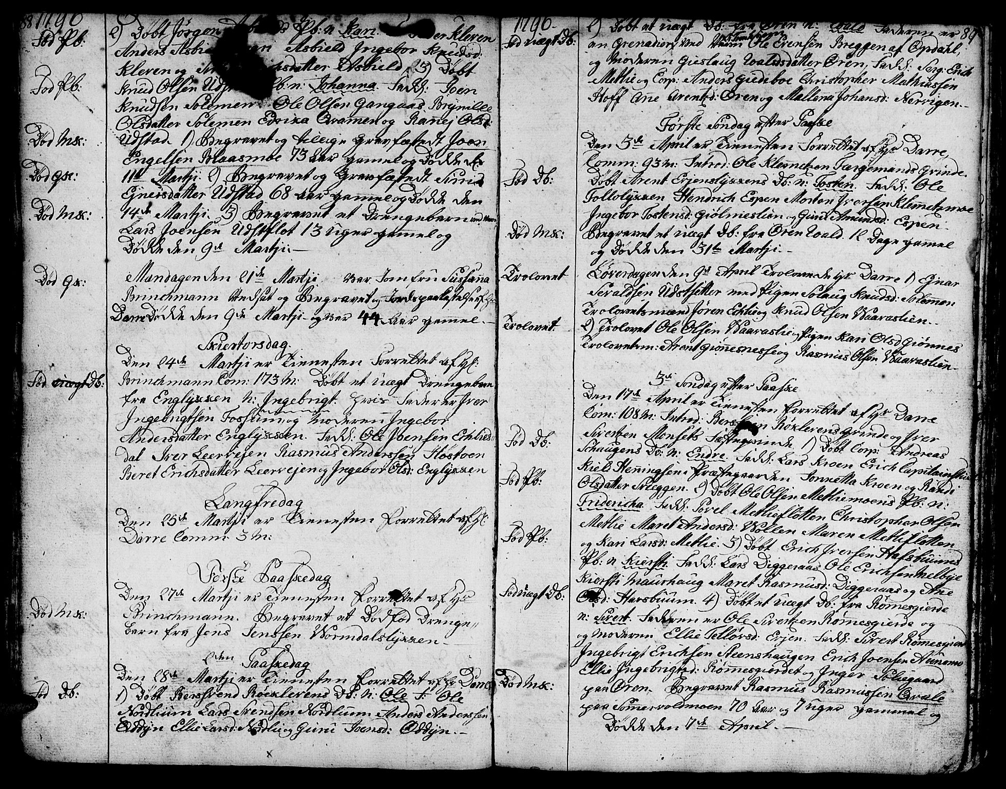 Ministerialprotokoller, klokkerbøker og fødselsregistre - Sør-Trøndelag, SAT/A-1456/668/L0815: Parish register (copy) no. 668C04, 1791-1815, p. 88-89