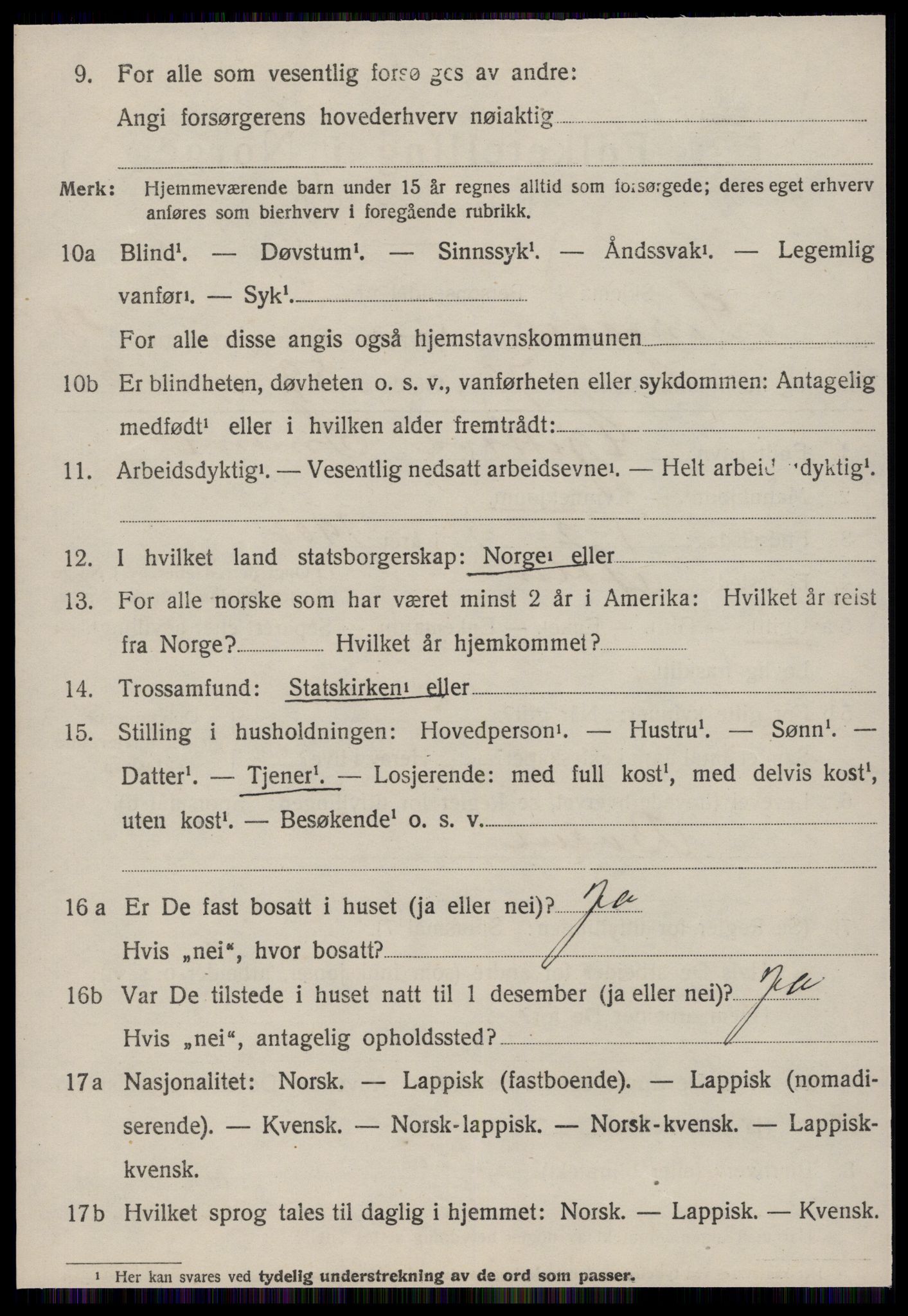 SAT, 1920 census for Singsås, 1920, p. 3016