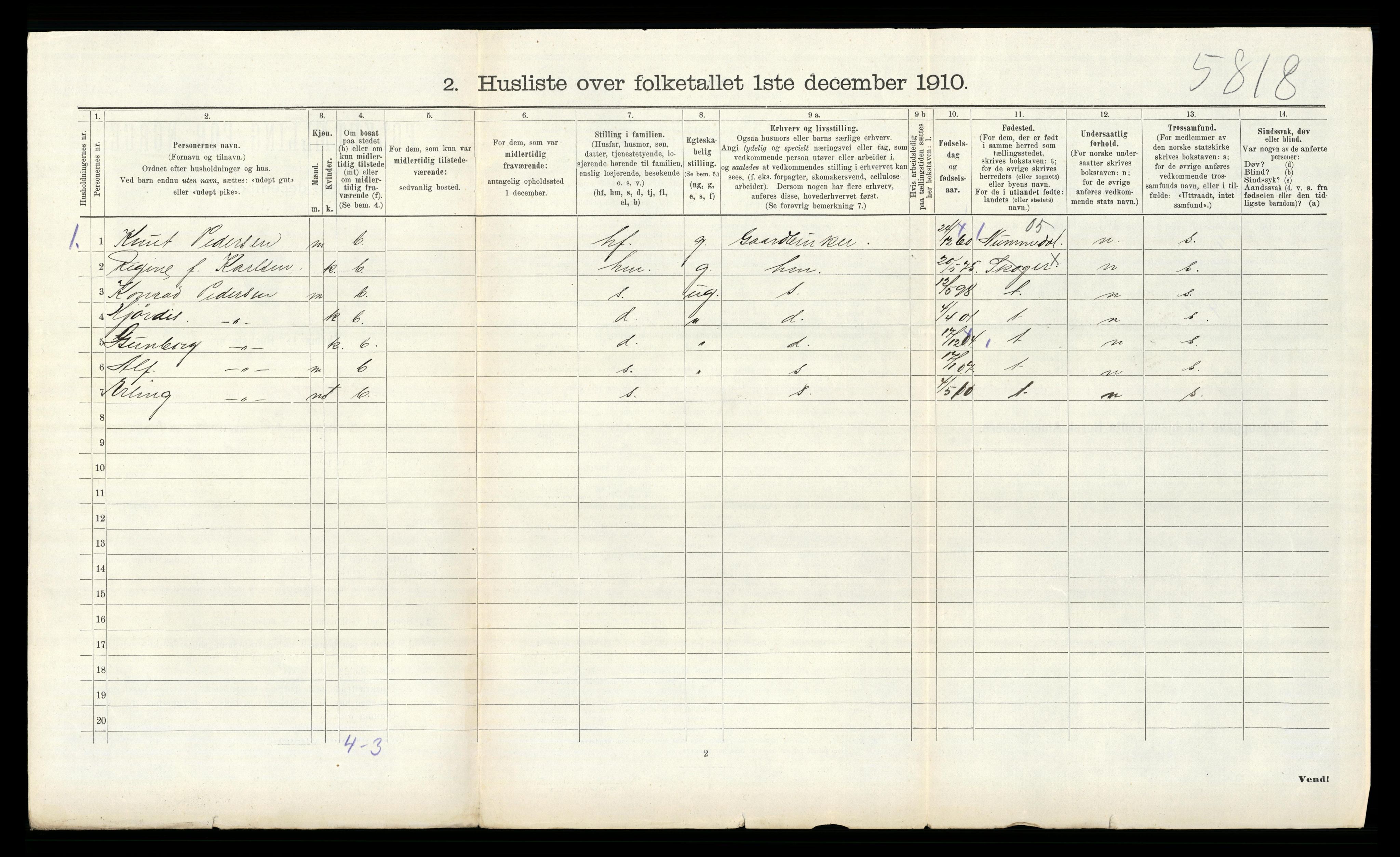 RA, 1910 census for Skoger, 1910, p. 1425