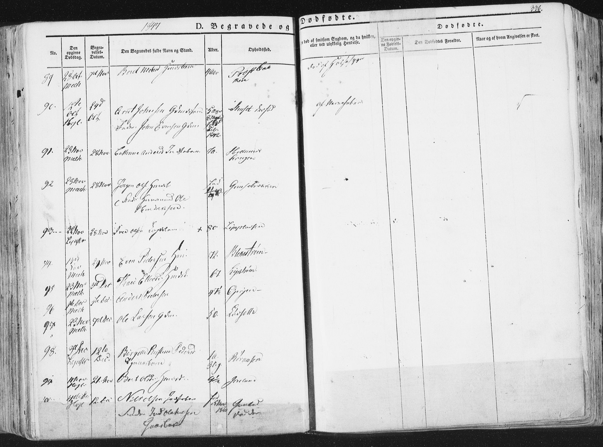 Ministerialprotokoller, klokkerbøker og fødselsregistre - Sør-Trøndelag, SAT/A-1456/691/L1074: Parish register (official) no. 691A06, 1842-1852, p. 336