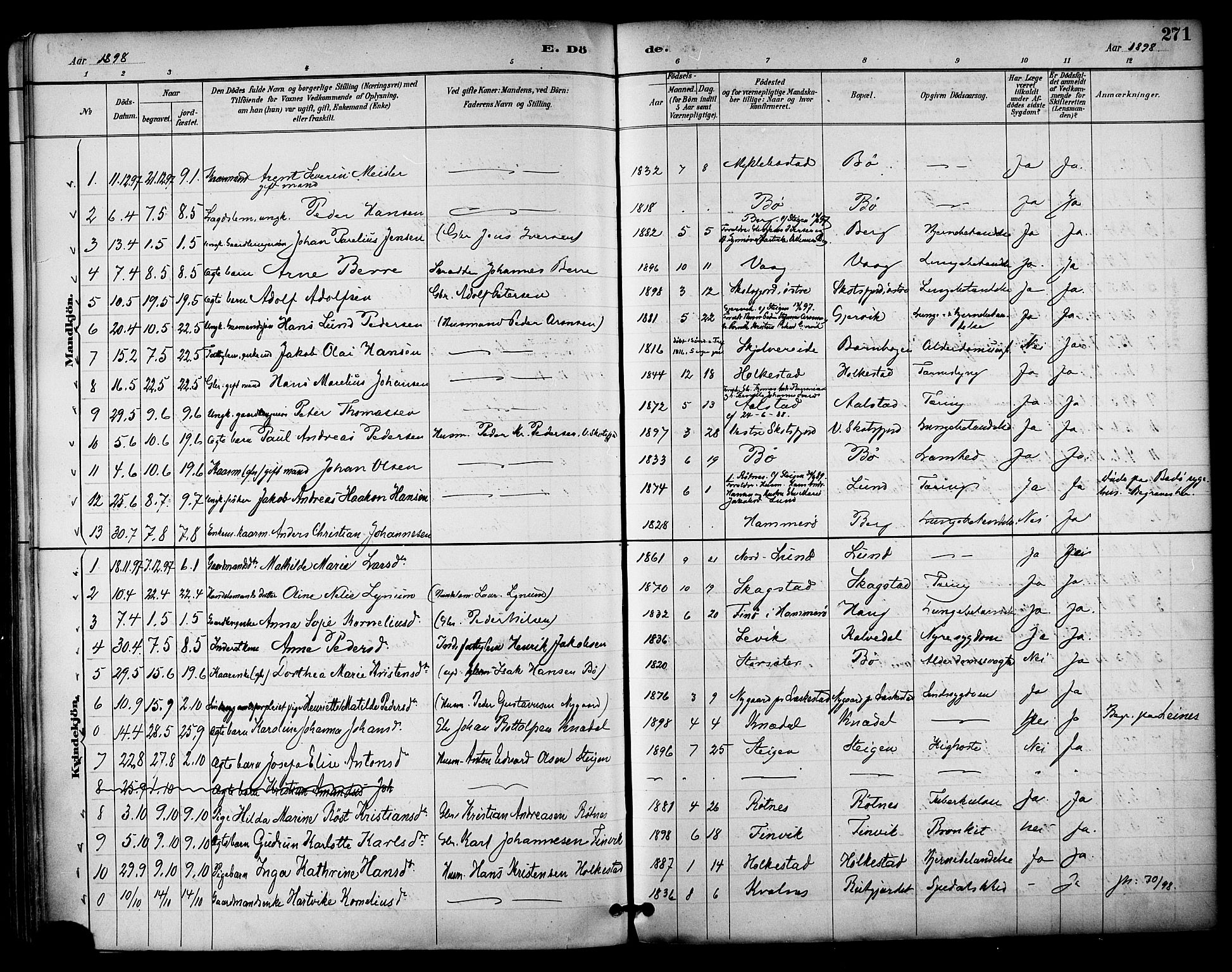 Ministerialprotokoller, klokkerbøker og fødselsregistre - Nordland, AV/SAT-A-1459/855/L0803: Parish register (official) no. 855A11, 1887-1905, p. 271