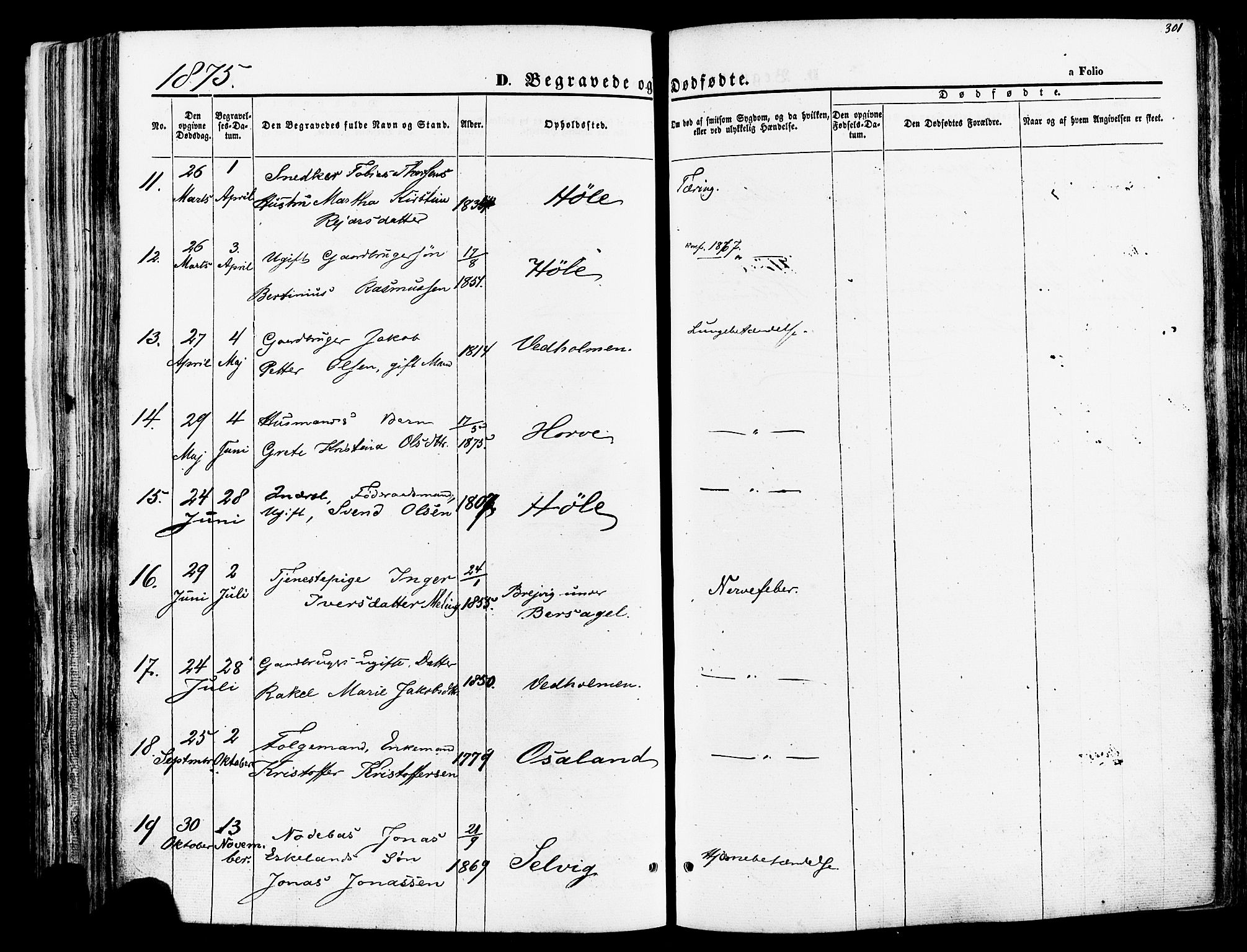 Høgsfjord sokneprestkontor, AV/SAST-A-101624/H/Ha/Haa/L0002: Parish register (official) no. A 2, 1855-1885, p. 301