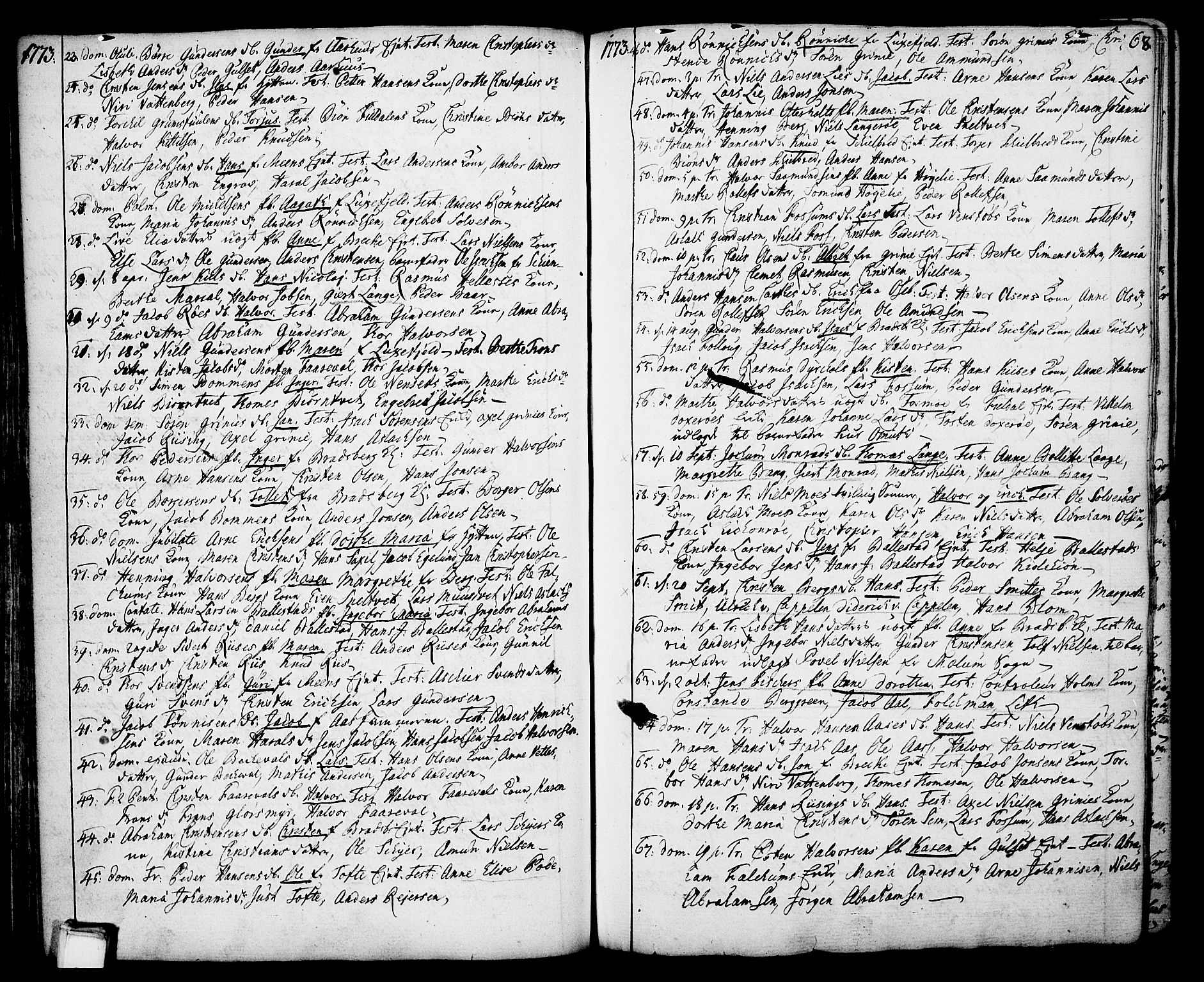 Gjerpen kirkebøker, SAKO/A-265/F/Fa/L0002: Parish register (official) no. I 2, 1747-1795, p. 68
