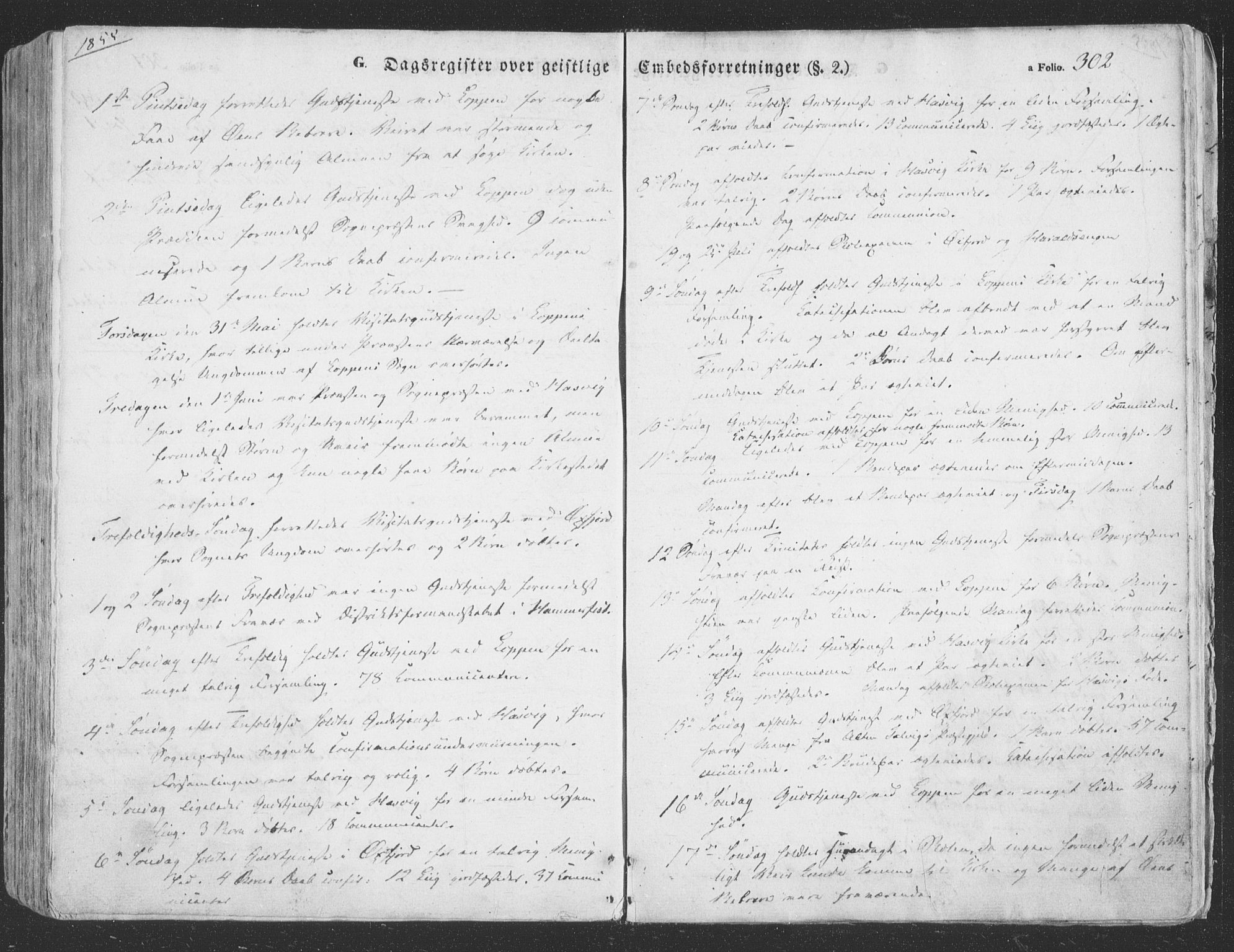 Loppa sokneprestkontor, SATØ/S-1339/H/Ha/L0004kirke: Parish register (official) no. 4, 1849-1868, p. 302
