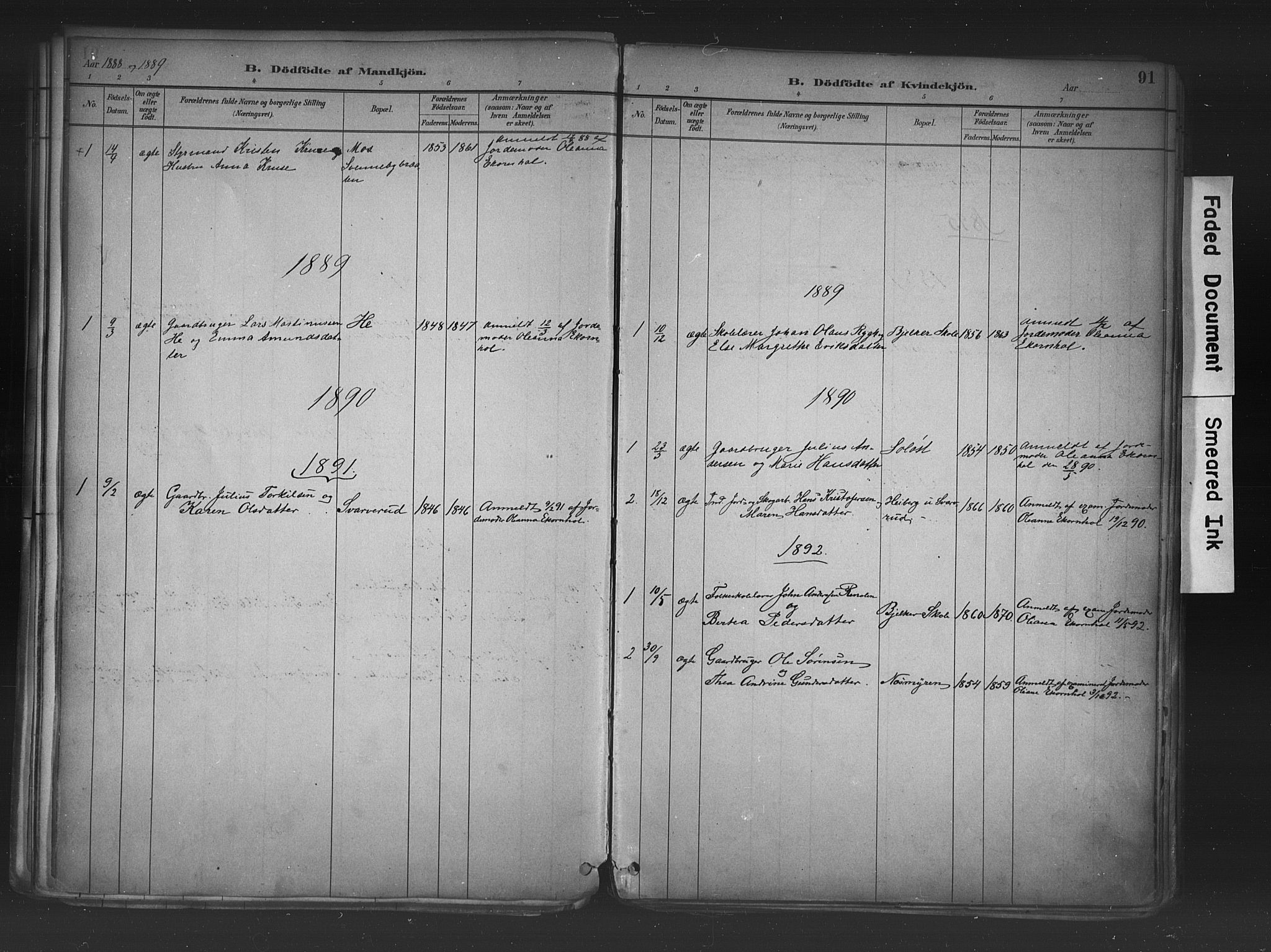 Nord-Odal prestekontor, AV/SAH-PREST-032/H/Ha/Haa/L0006: Parish register (official) no. 6, 1886-1901, p. 91