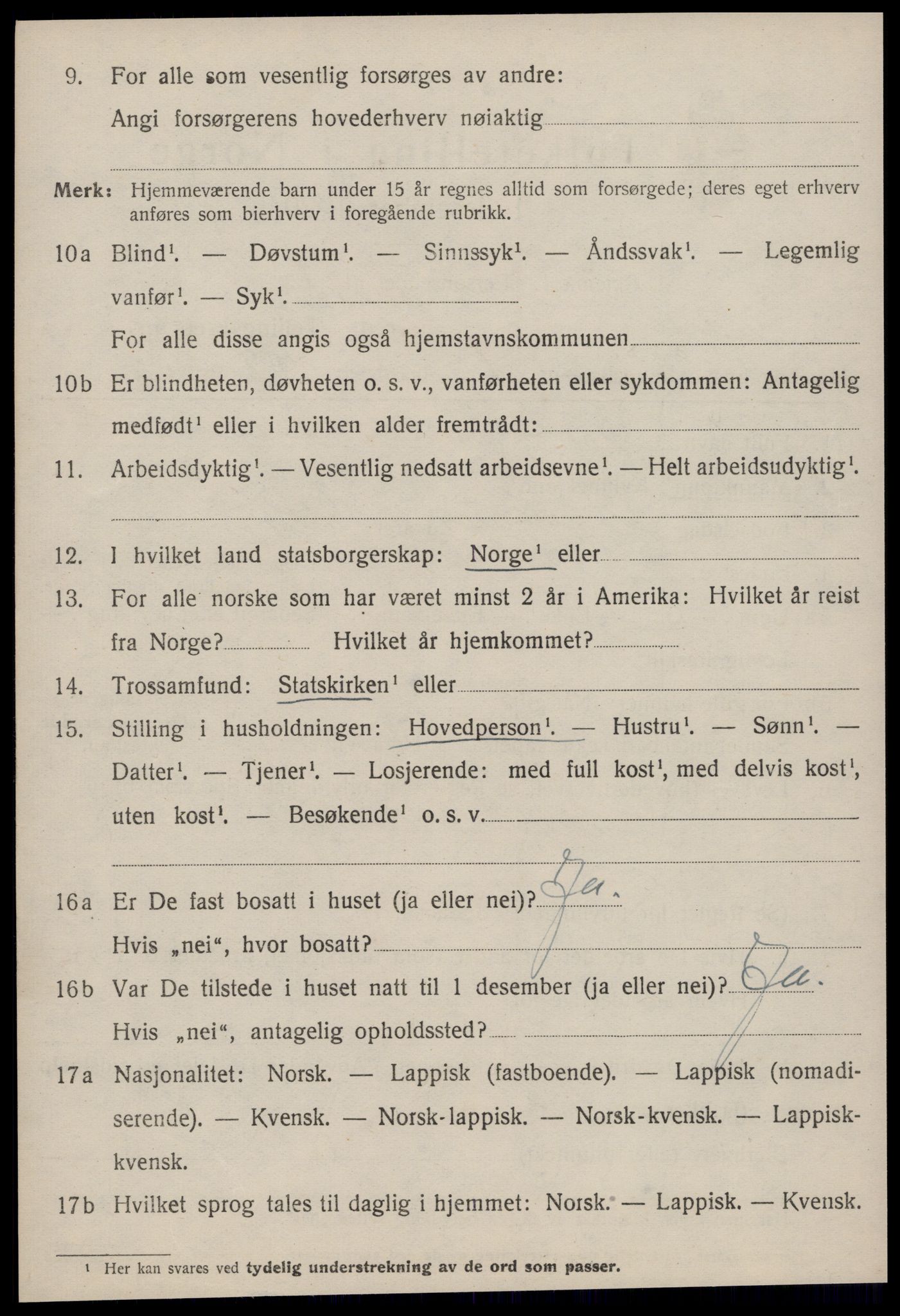 SAT, 1920 census for Selbu, 1920, p. 7449