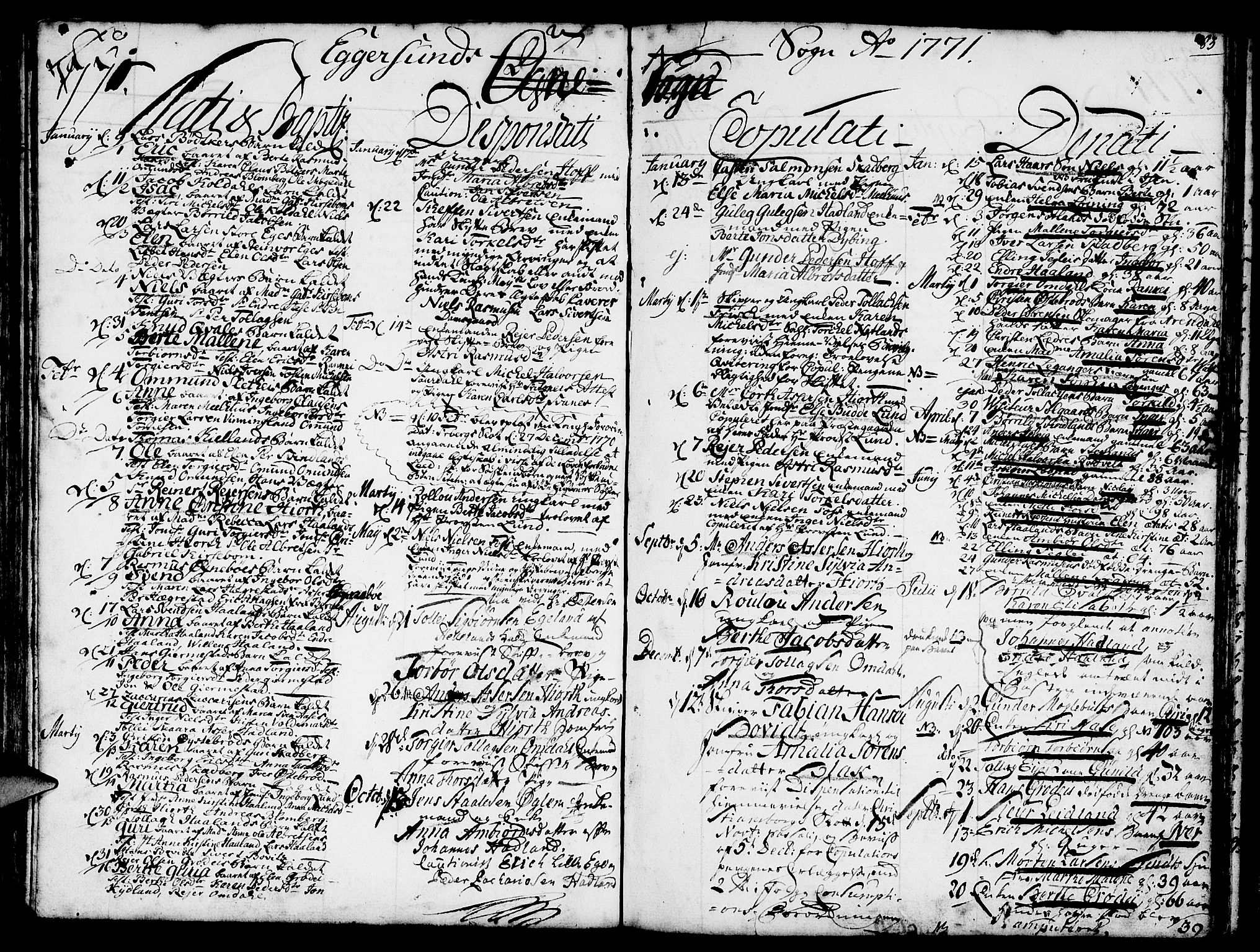 Eigersund sokneprestkontor, SAST/A-101807/S08/L0003: Parish register (official) no. A 3, 1758-1775, p. 83