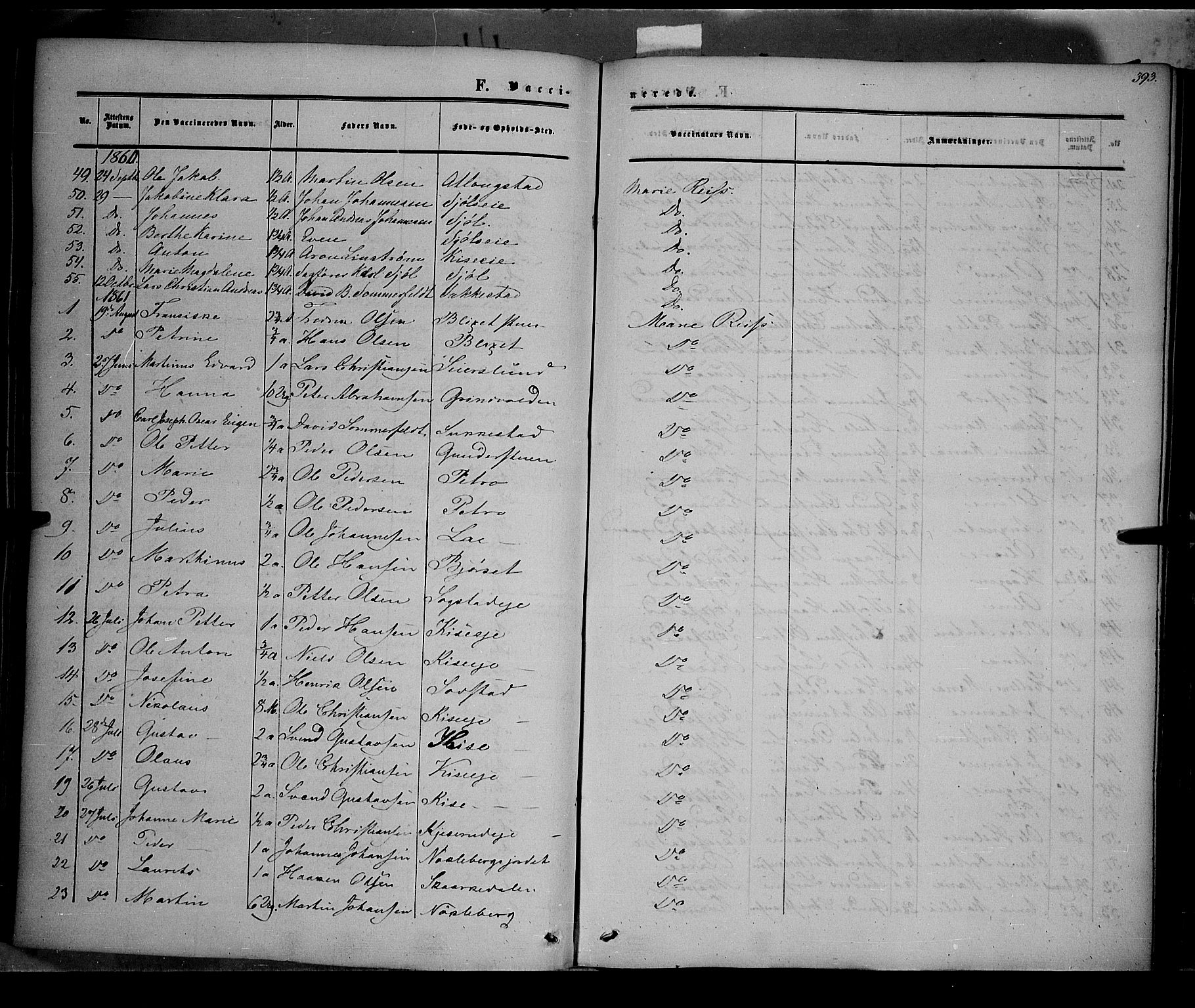 Østre Toten prestekontor, SAH/PREST-104/H/Ha/Haa/L0004: Parish register (official) no. 4, 1857-1865, p. 393