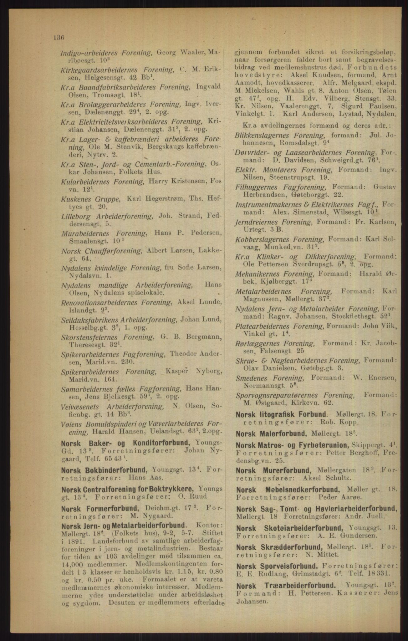 Kristiania/Oslo adressebok, PUBL/-, 1915, p. 136