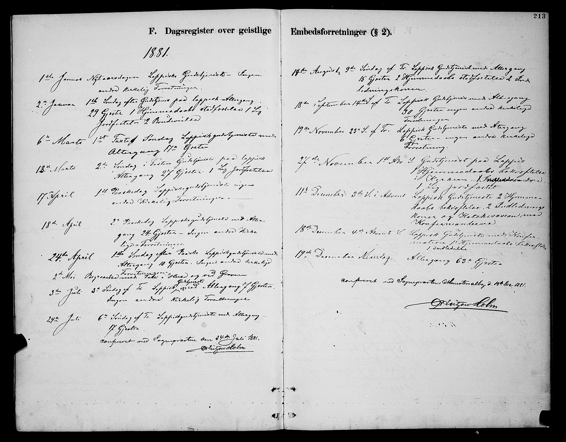 Nesseby sokneprestkontor, AV/SATØ-S-1330/H/Hb/L0007klokker: Parish register (copy) no. 7, 1877-1884, p. 213