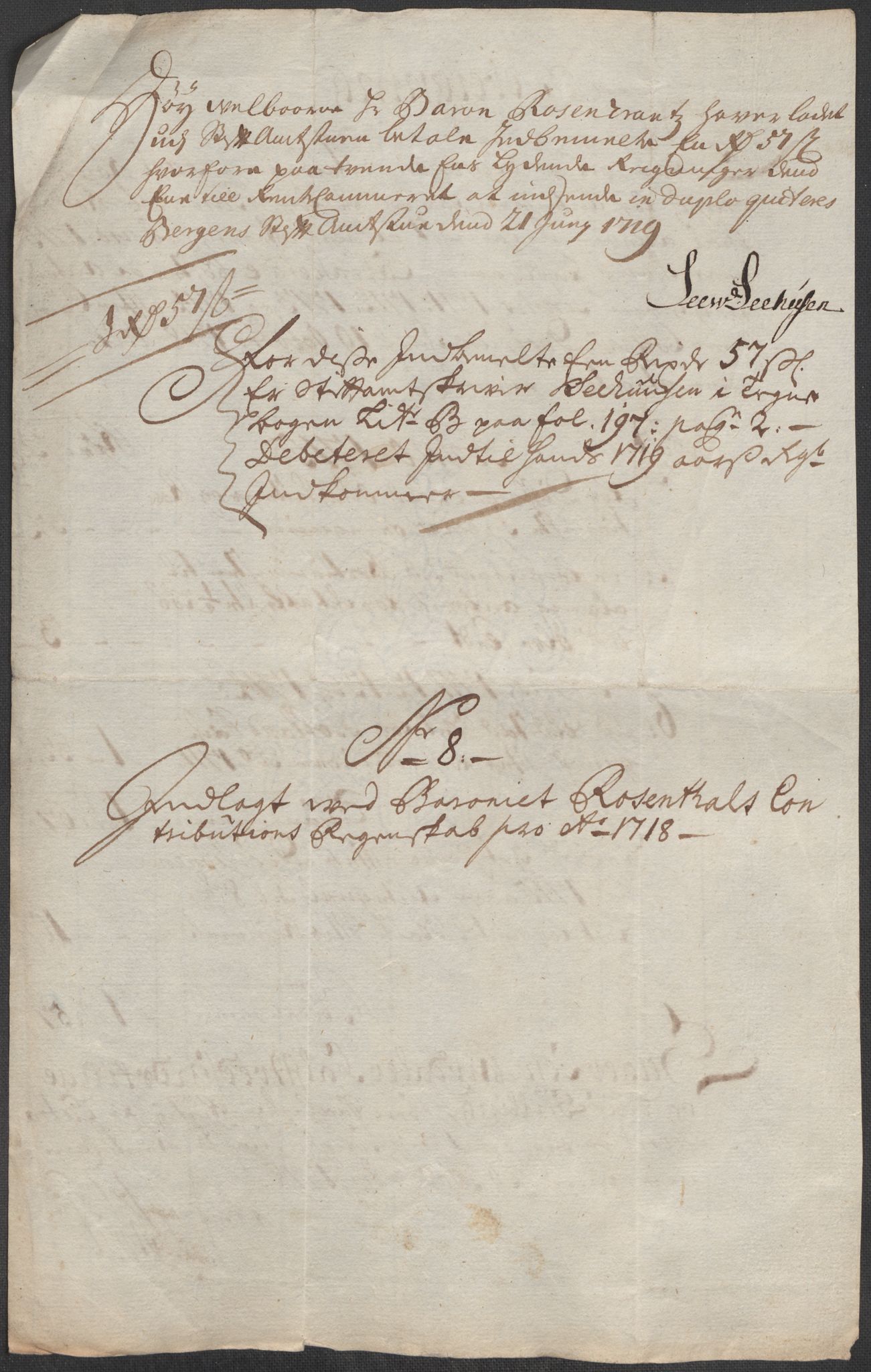 Rentekammeret inntil 1814, Reviderte regnskaper, Fogderegnskap, RA/EA-4092/R49/L3140: Fogderegnskap Rosendal Baroni, 1718-1720, p. 69