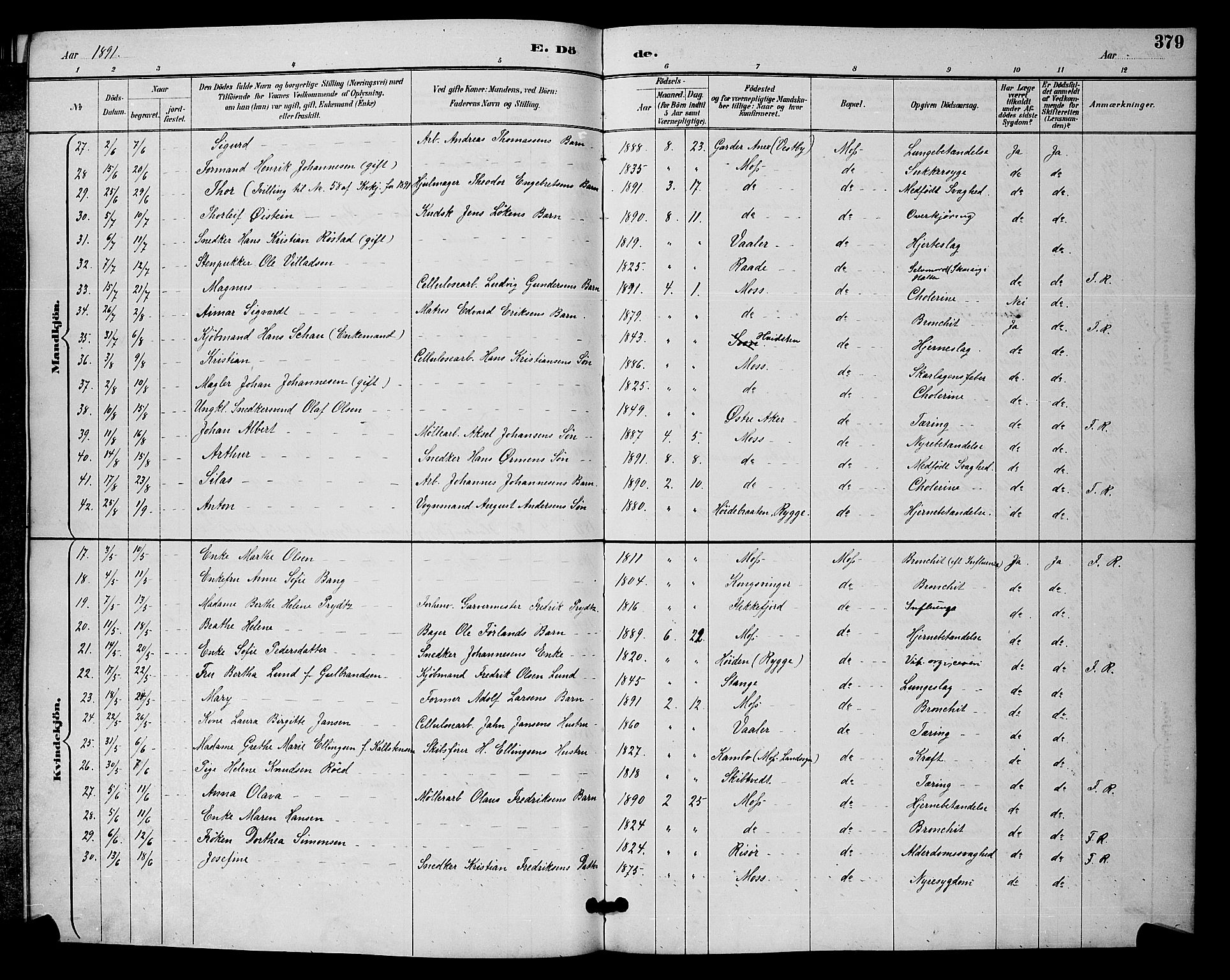 Moss prestekontor Kirkebøker, AV/SAO-A-2003/G/Ga/L0006: Parish register (copy) no. I 6, 1889-1900, p. 379